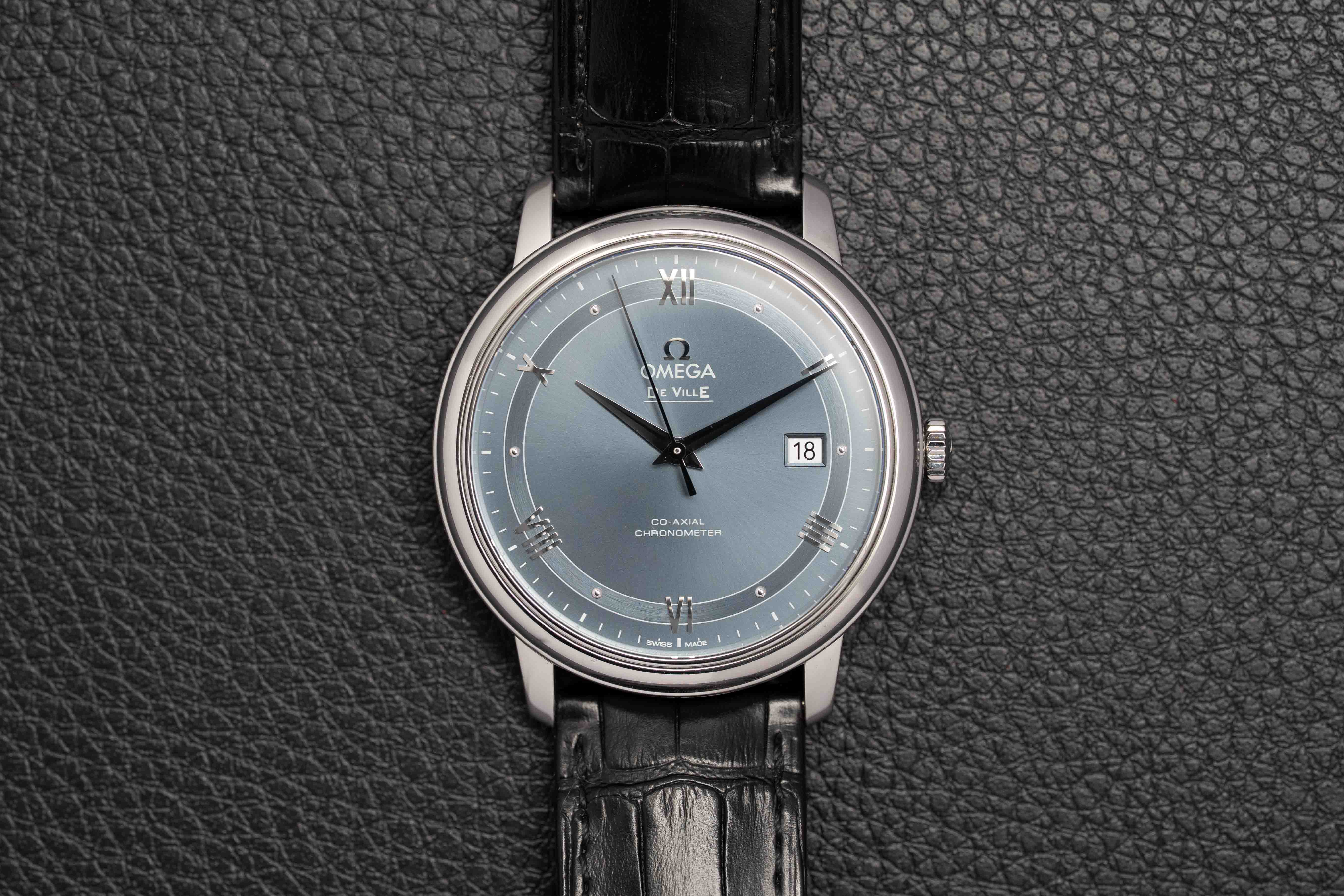 Omega De Ville Prestige 424.13.40.20.03.002 Quadrante blu 2017 Con certificati