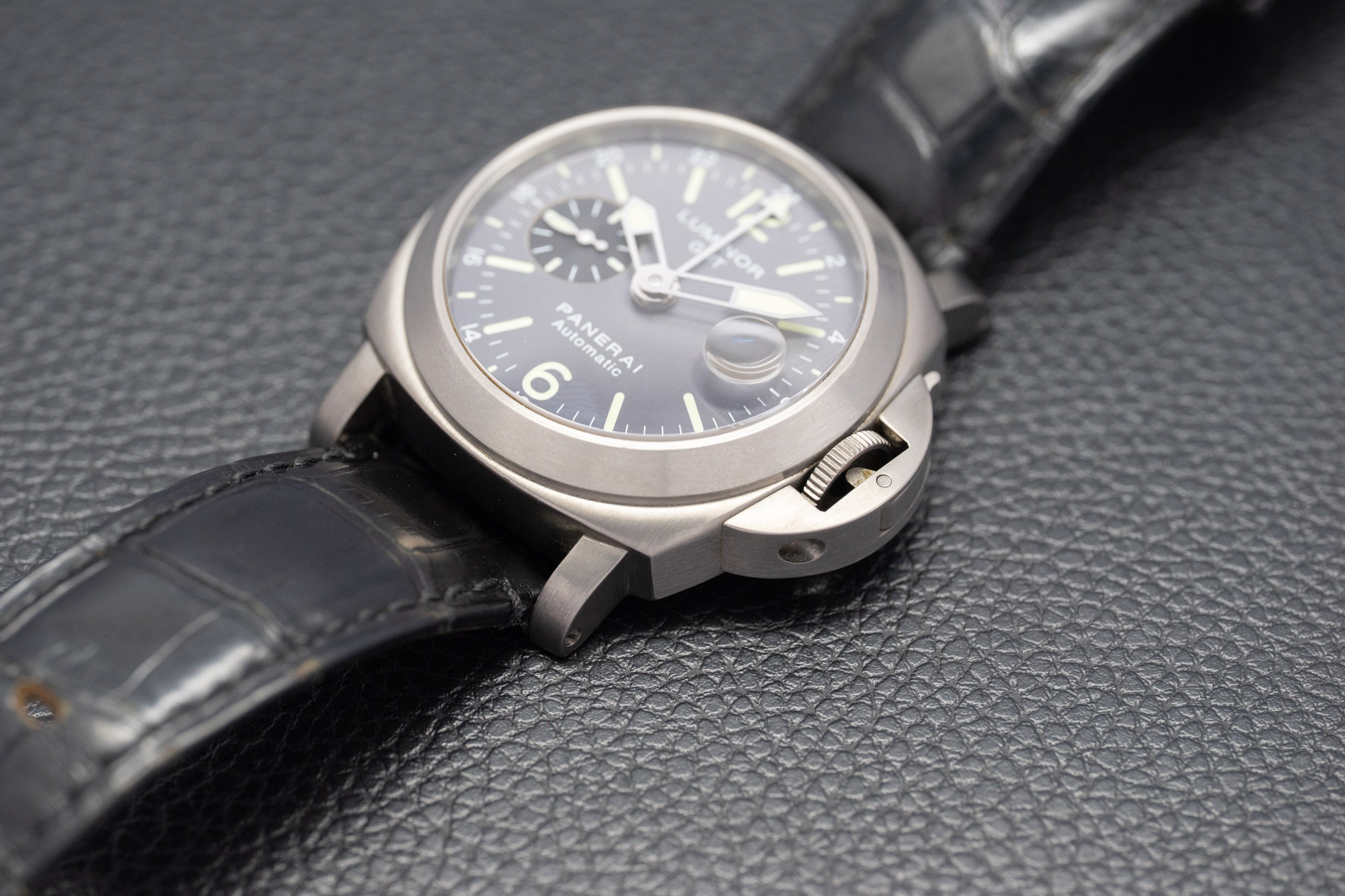 Panerai Luminor GMT PAM00089 con quadrante grigio, 2005, nella confezione originale