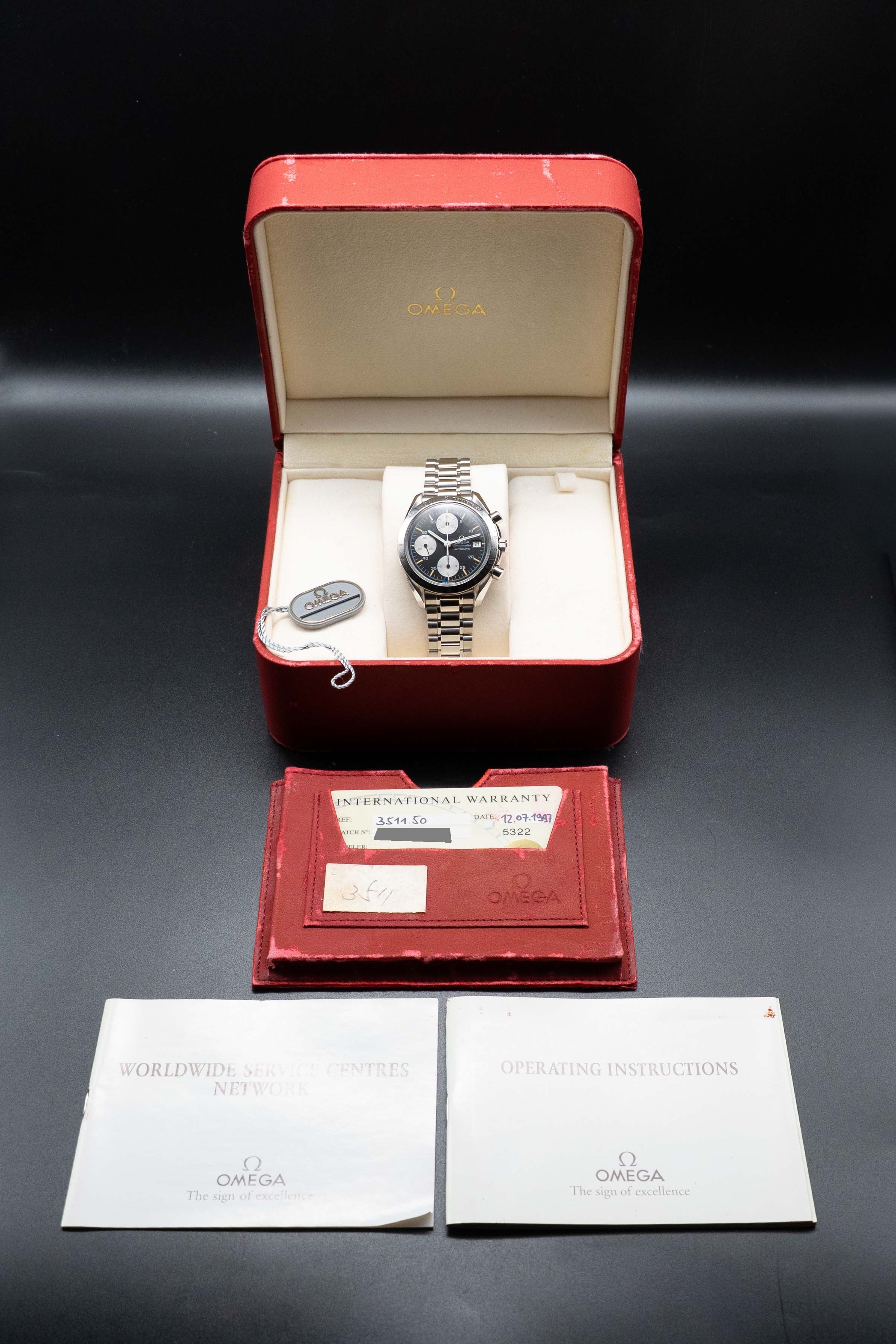 Omega Speedmaster Date 3511.50 Complete Set XXXX Box + Papers