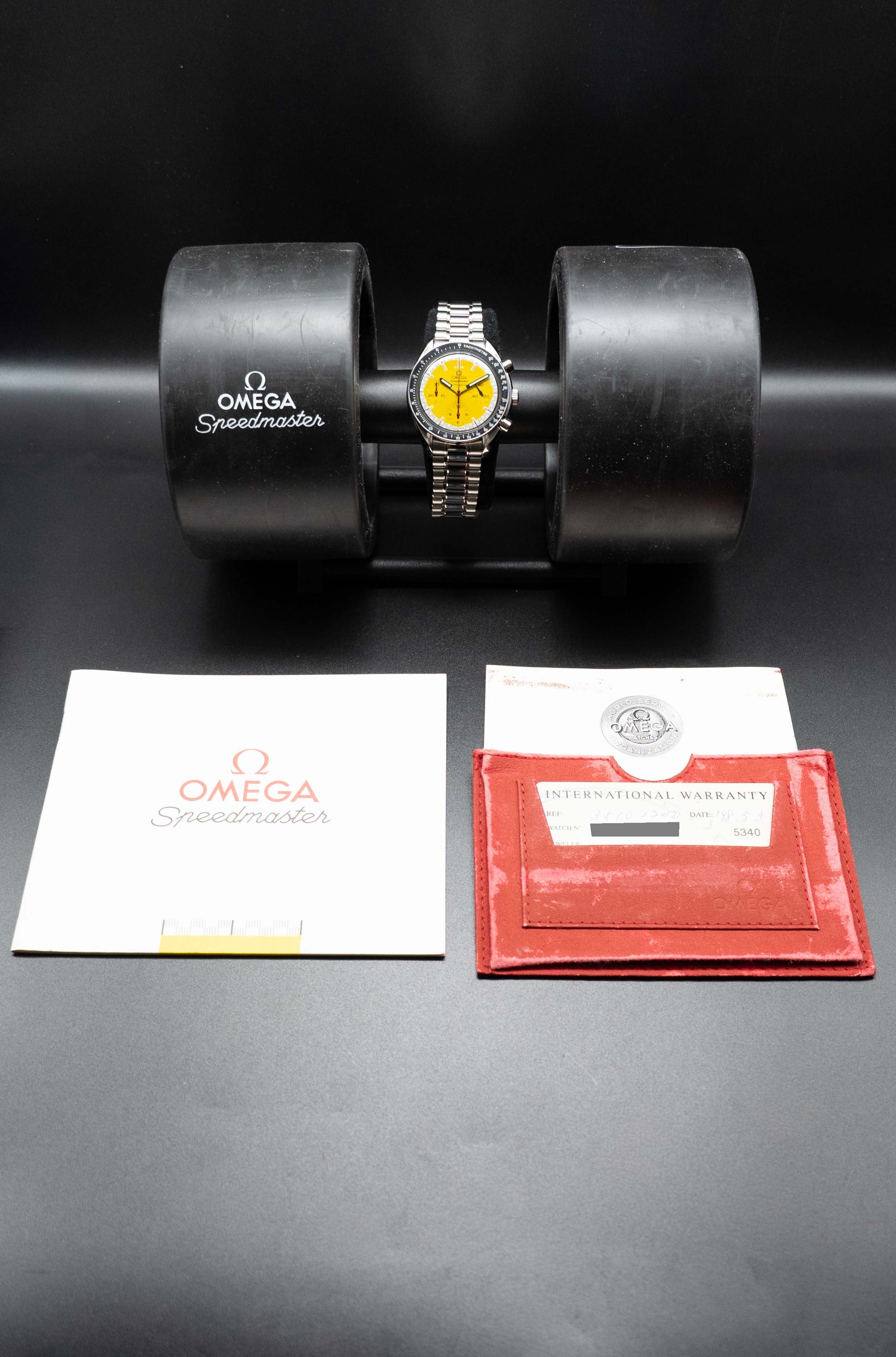 Omega Speedmaster Reduced Michael Schumacher 3510.12 Complete Set 1998 Box + Papers