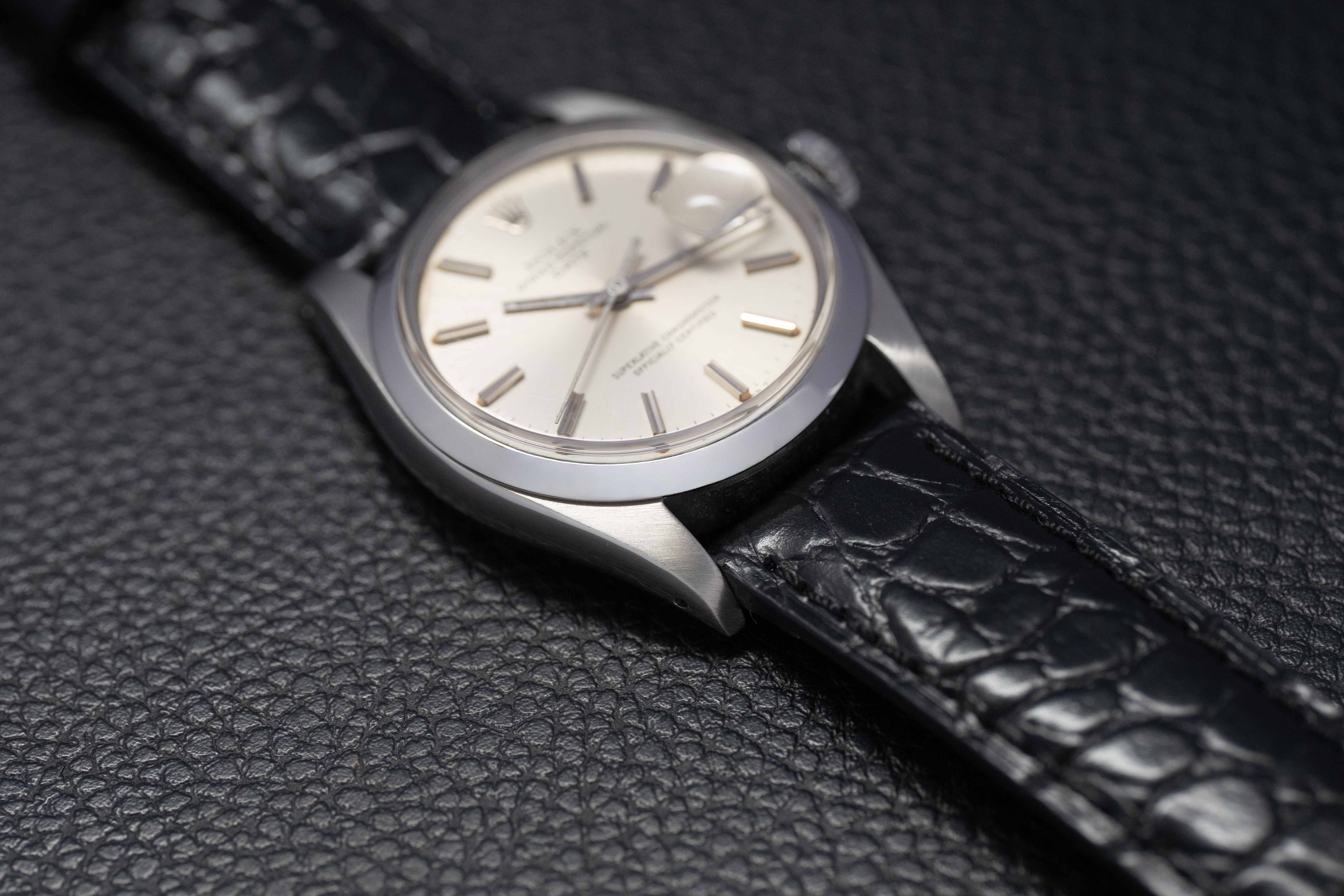 Rolex Date 1500 con quadrante argentato, 1978