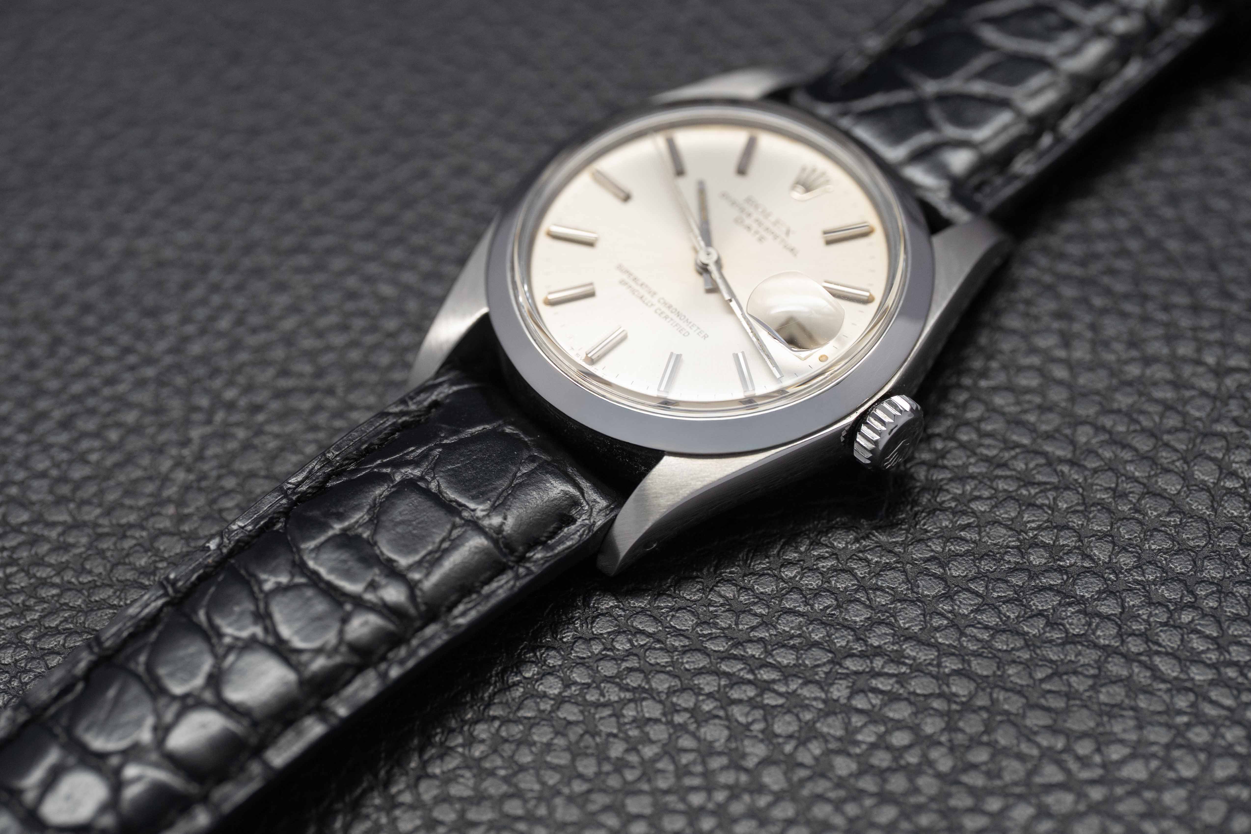 Rolex Date 1500 con quadrante argentato, 1978