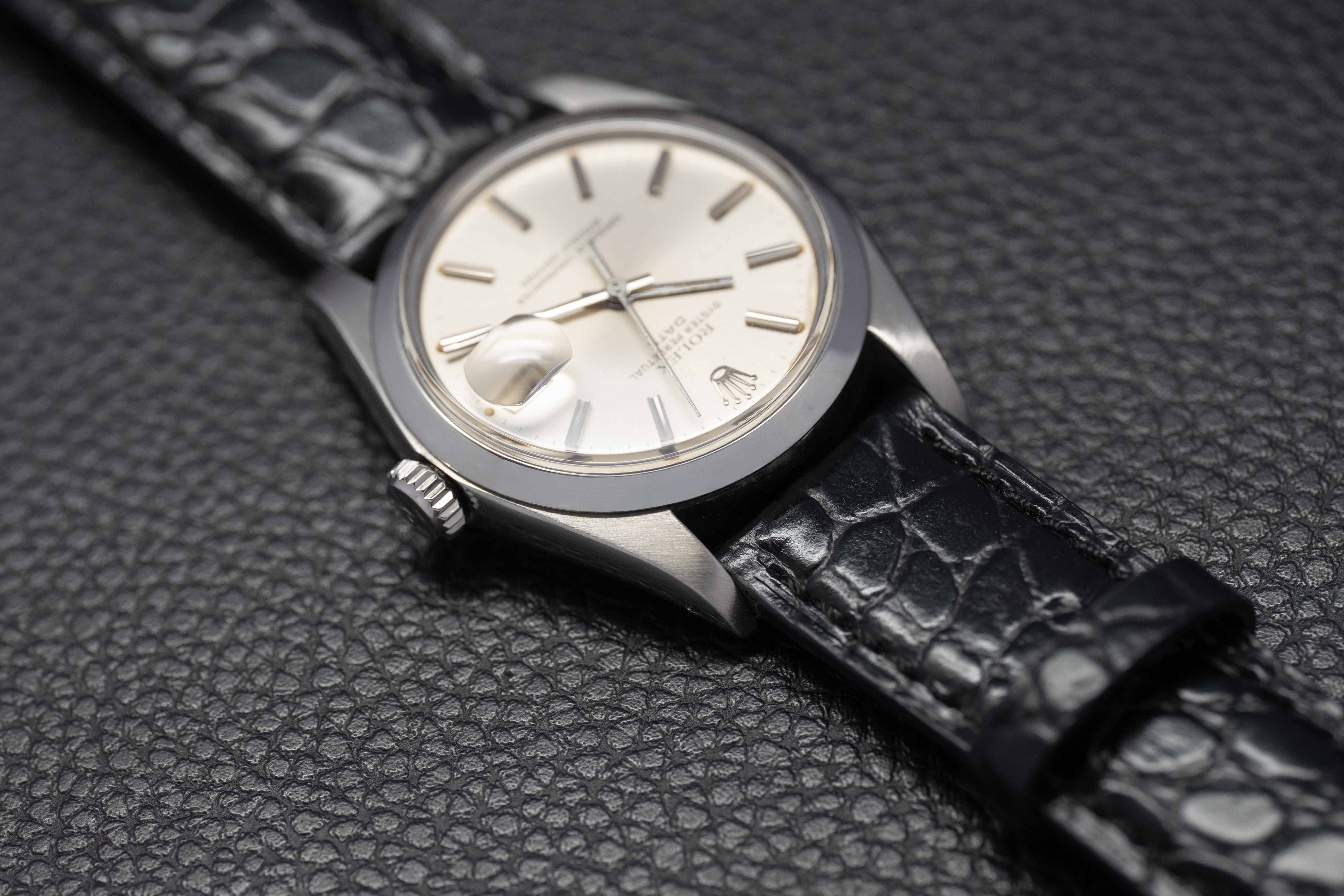 Rolex Date 1500 con quadrante argentato, 1978