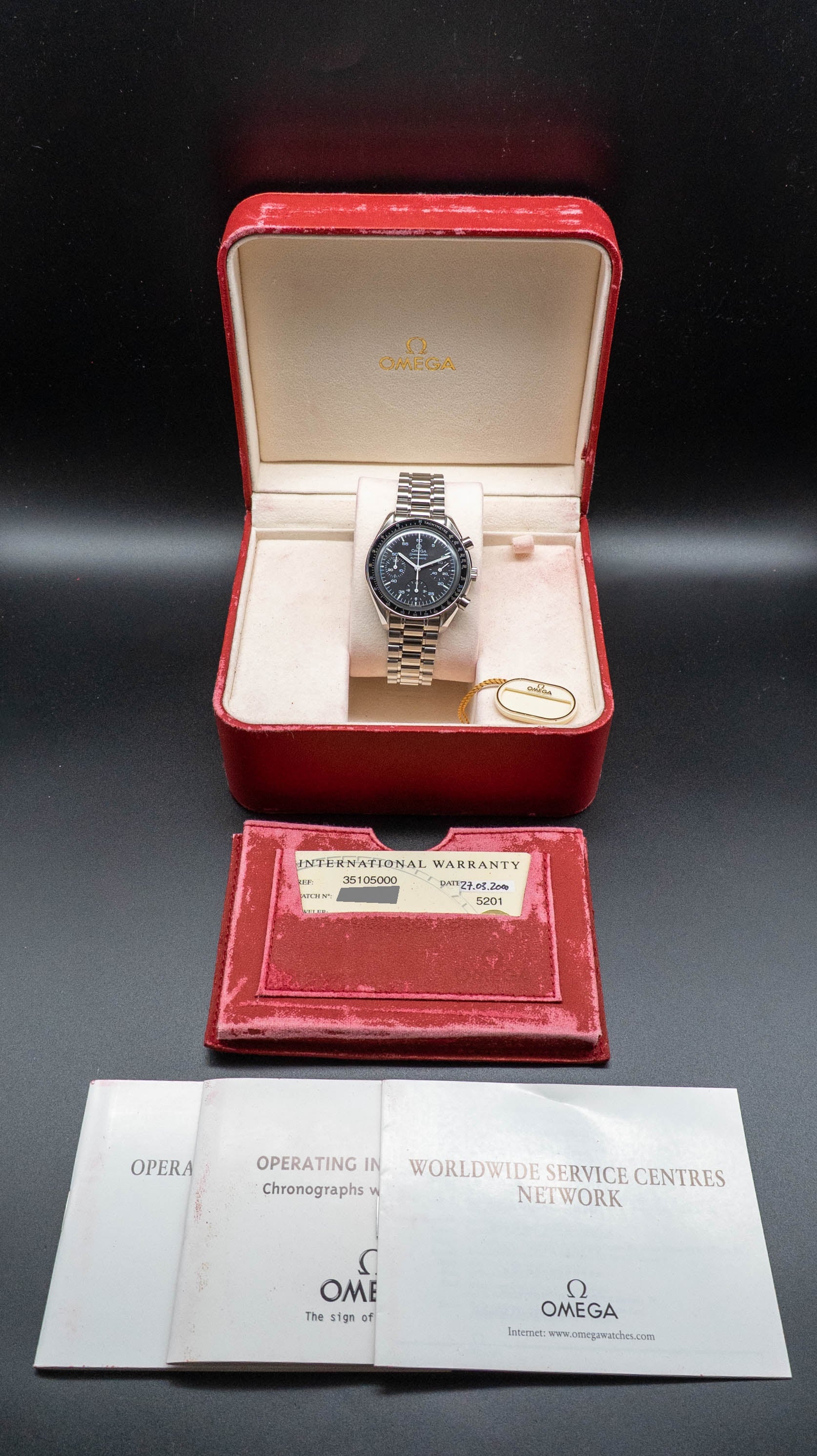Omega Speedmaster Reduced 3510.50 Complete Set 2000 Box + Papers