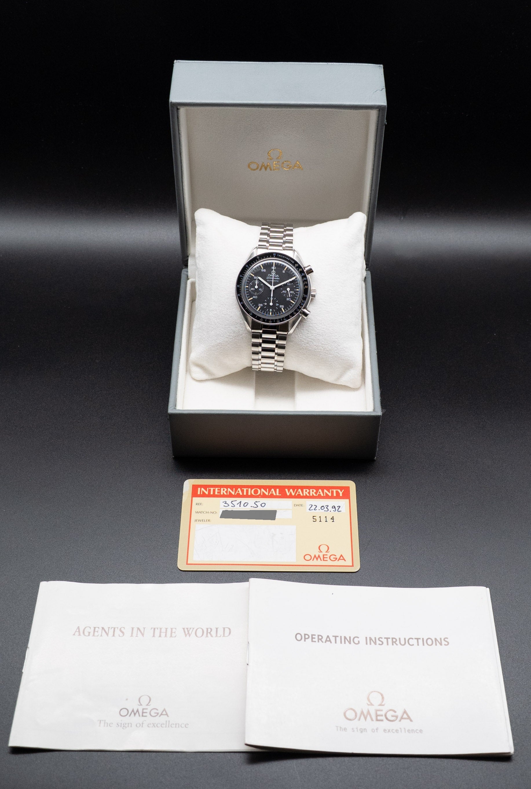 Omega Speedmaster Reduced 3510.50 FULLSET 1992 Box + PAPERS