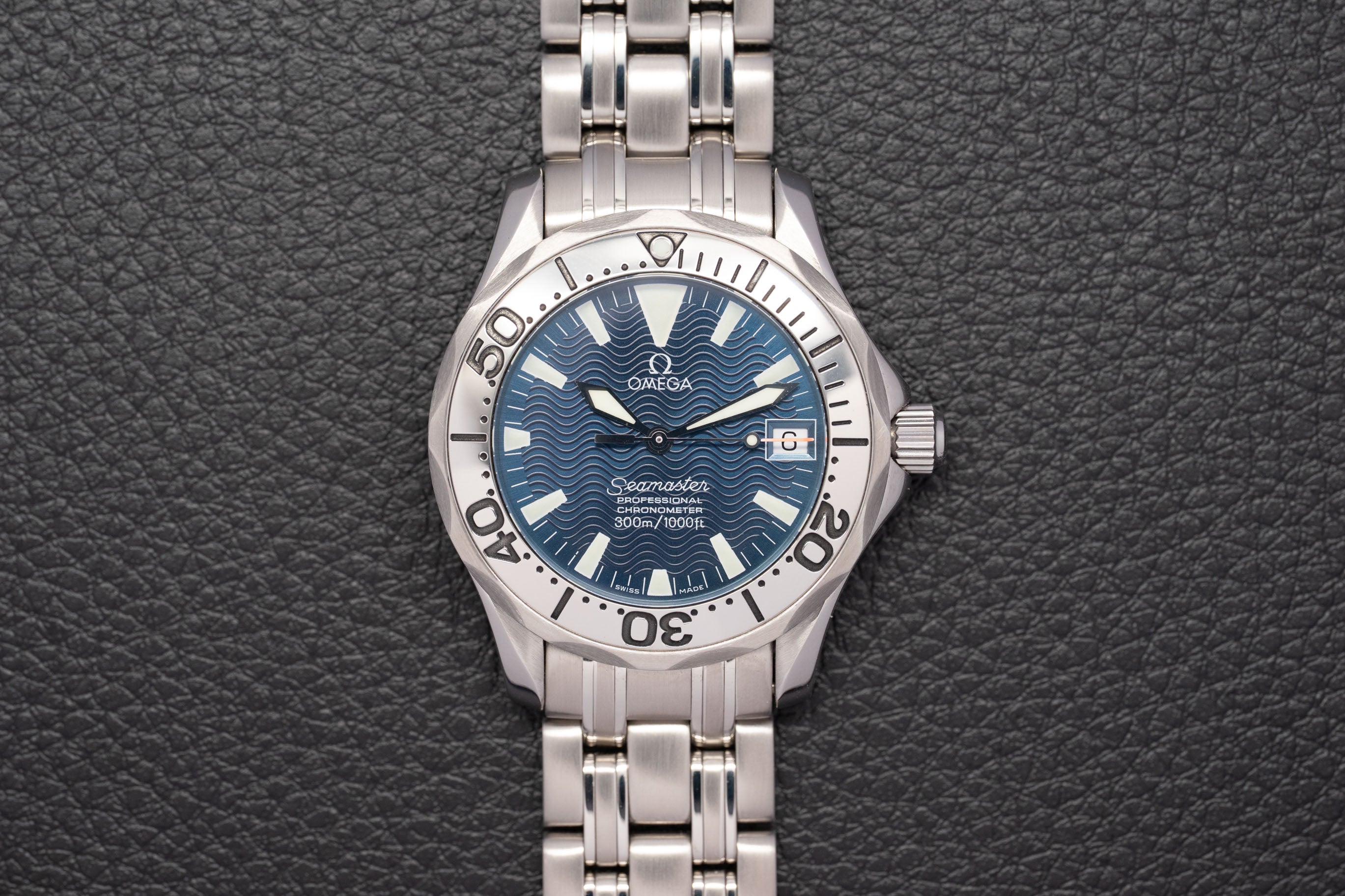 Omega Seamaster 300 2554.80 Blue Dial 1999 Papers