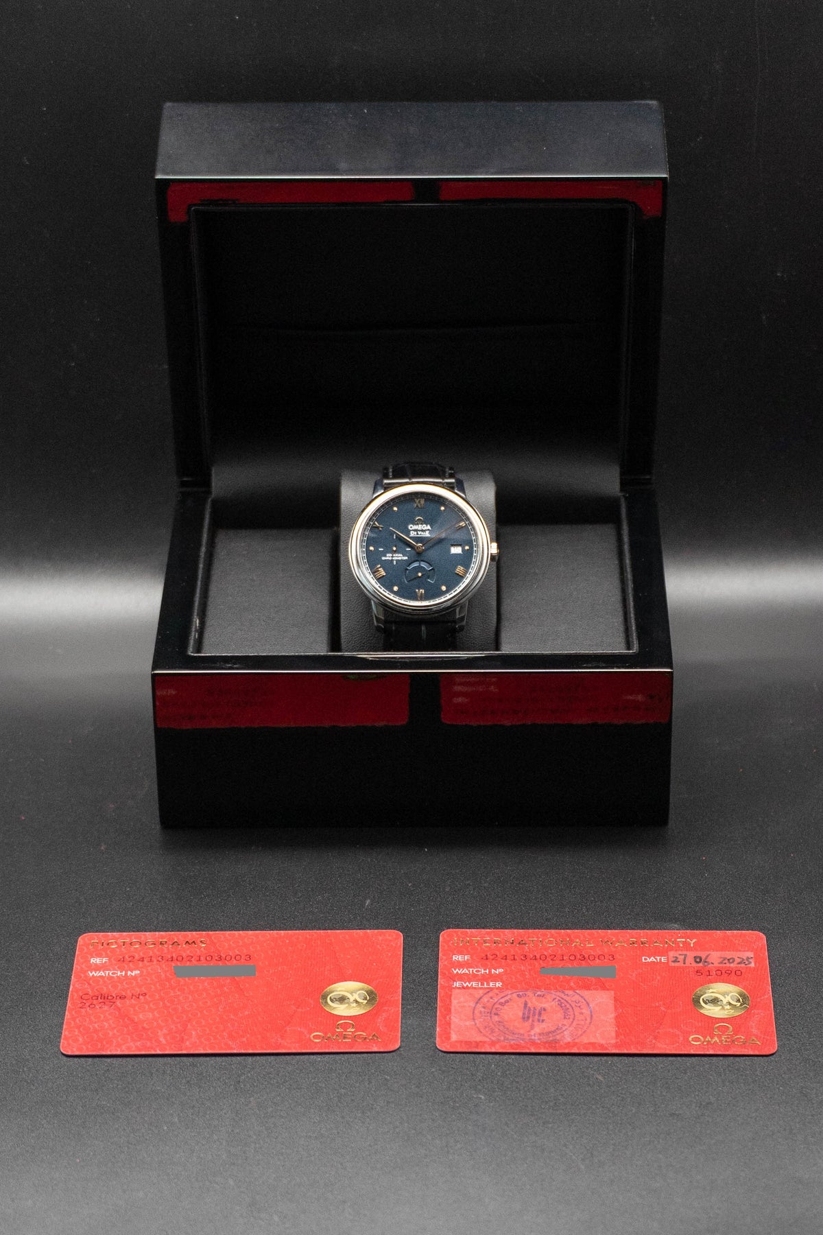 Omega De Ville Prestige 424.13.40.21.03.003 Blue Dial 2025 Papers