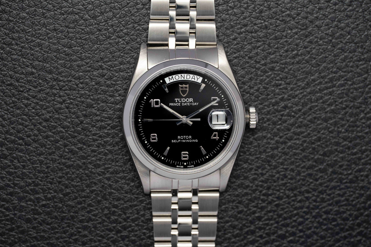 Tudor Date-Day 76200 Black Dial 2003 Papers