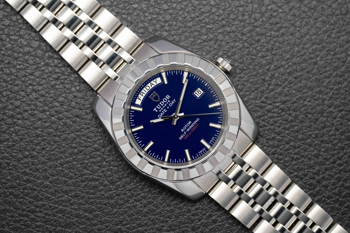 Tudor Classic Date-Day 23010 Blue Dial 2018 Papers