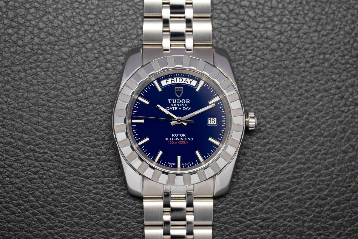 Tudor Classic Date-Day 23010 Blue Dial 2018 Papers