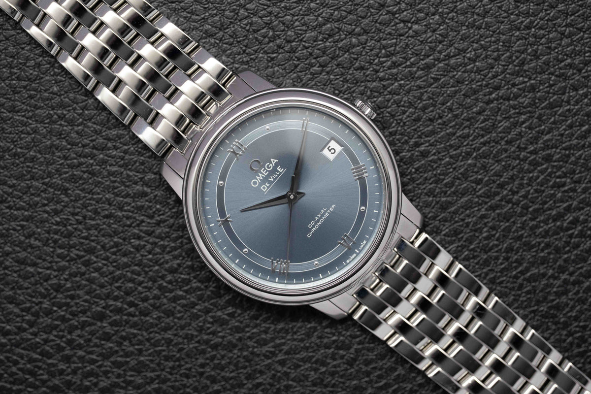 Omega De Ville Prestige 424.10.37.20.03.002 Blue Dial 2016 Papers