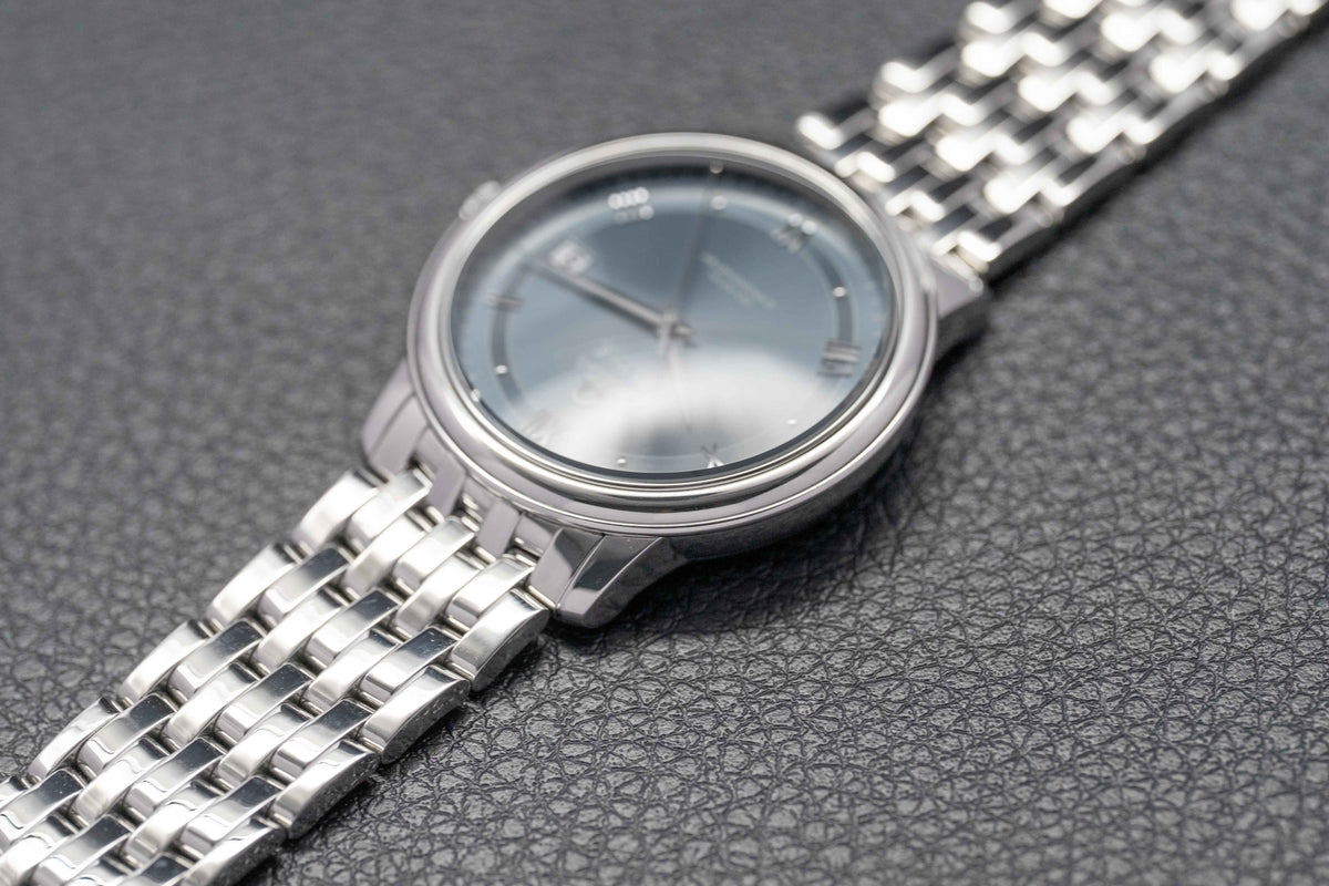 Omega De Ville Prestige 424.10.37.20.03.002 Blue Dial 2016 Papers