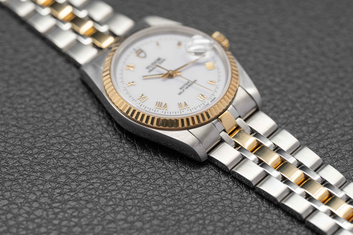 Tudor Prince Date 74033 White Dial 2005 Papers