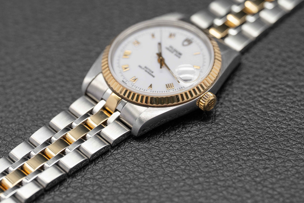 Tudor Prince Date 74033 White Dial 2005 Papers