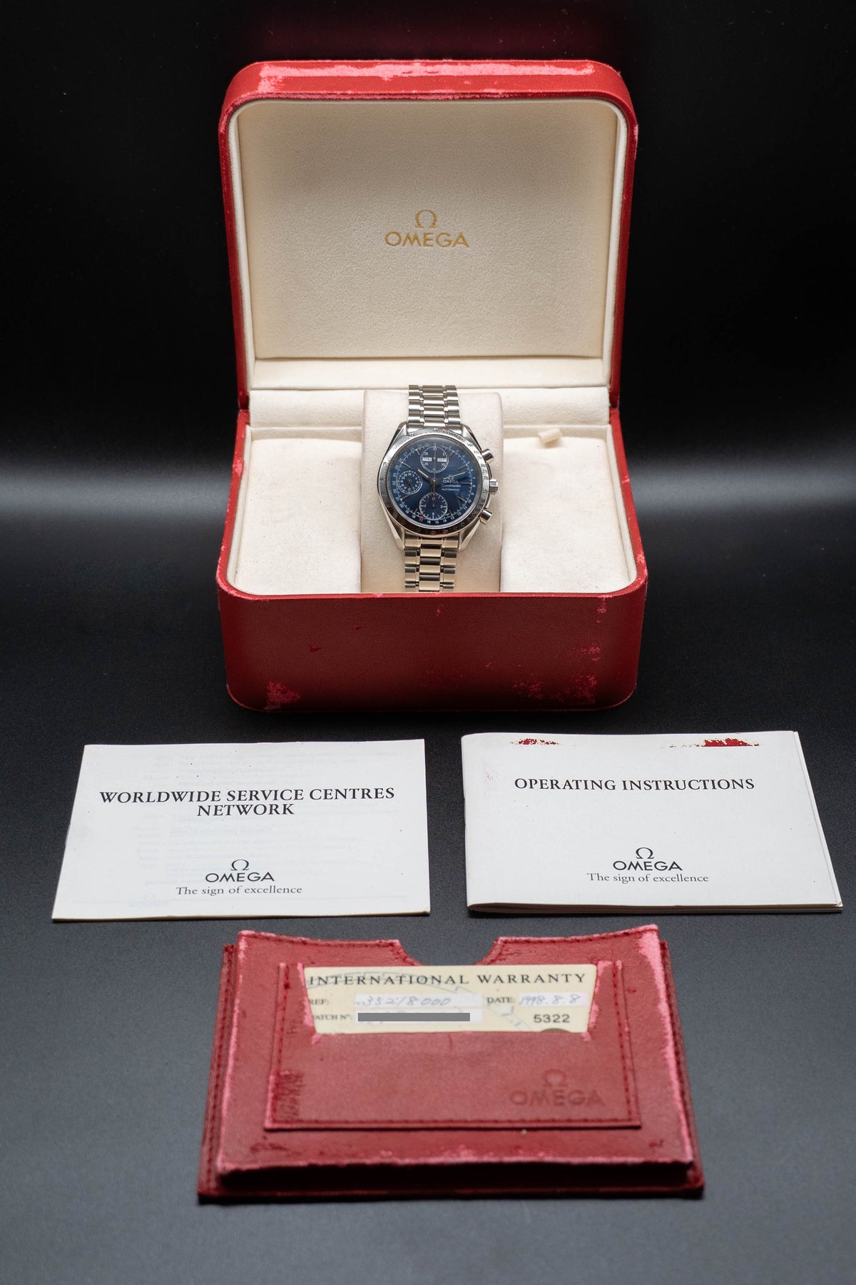 Omega Speedmaster Day Date 3521.80 Fullset 1998 Box+Papers