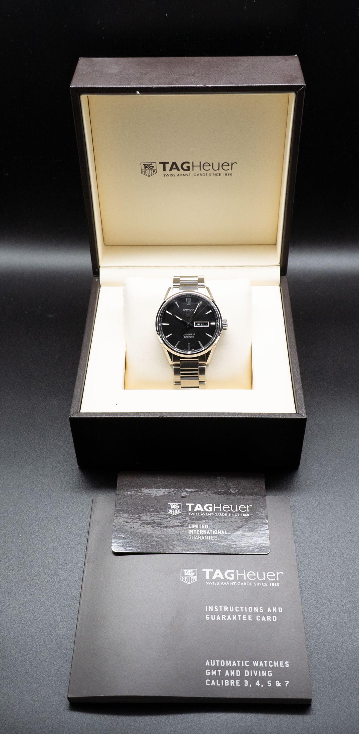 Tag Heuer Carrera Calibre 5 Day-Date WAR201A.BA0723 Fullset 2015 Box+Papers