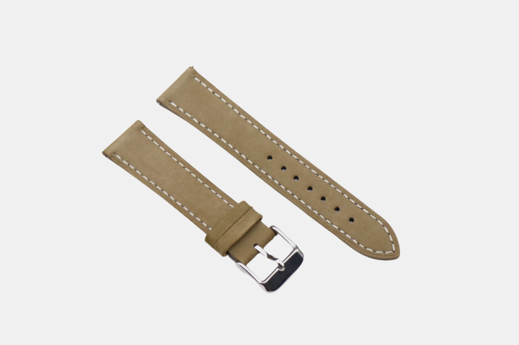 Nubuck leather strap olive