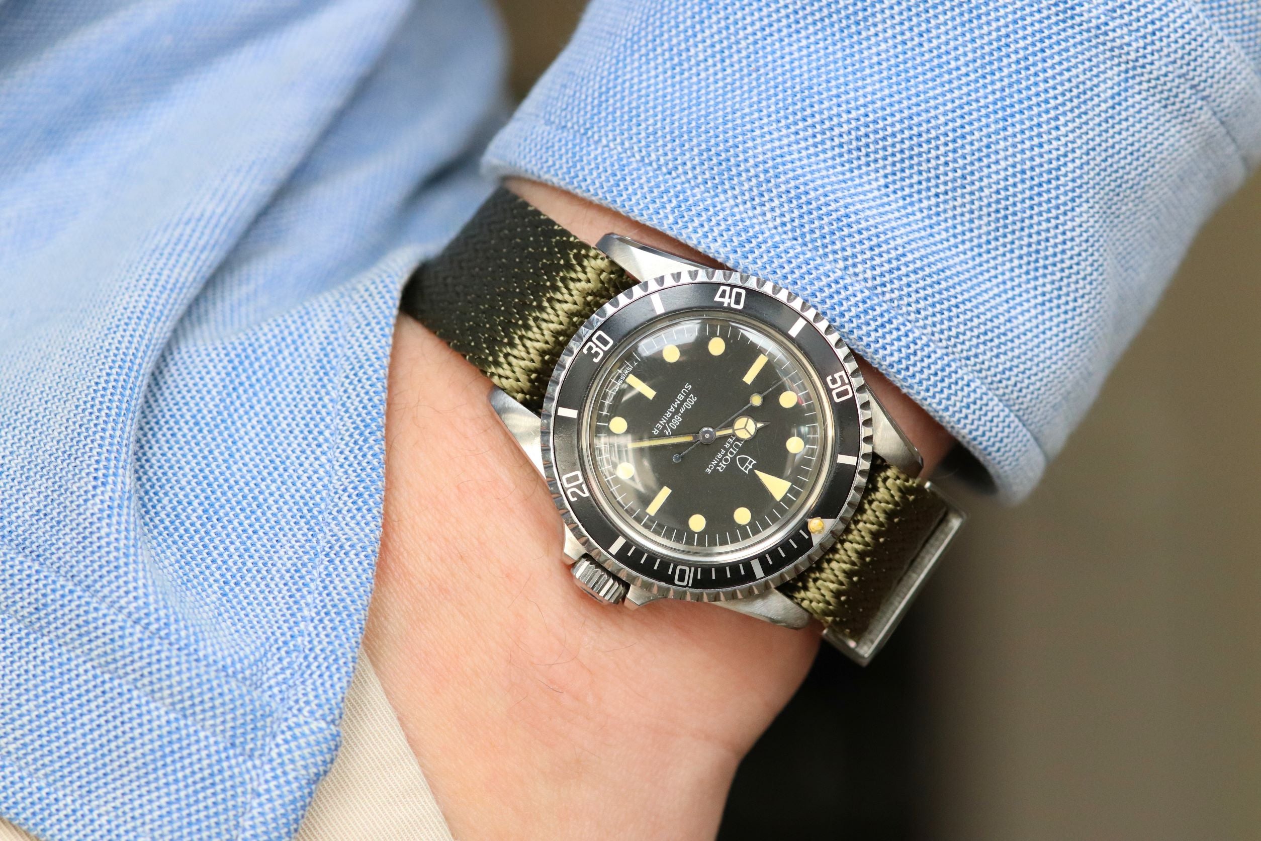 Vintage Perlon nylon strap green