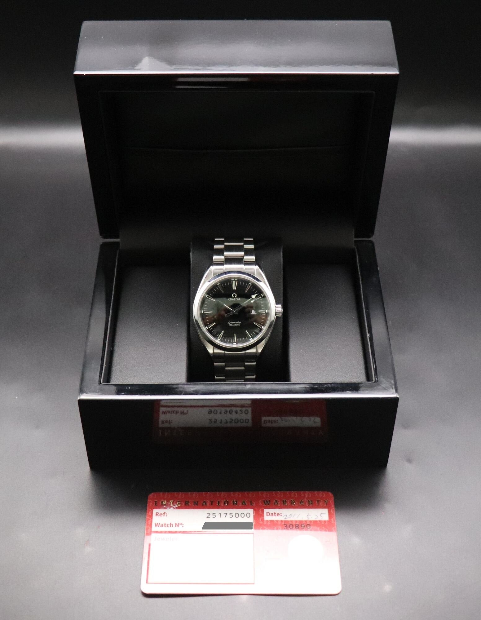 Omega Seamaster Aqua Terra 2517.50 Black Papers 2011