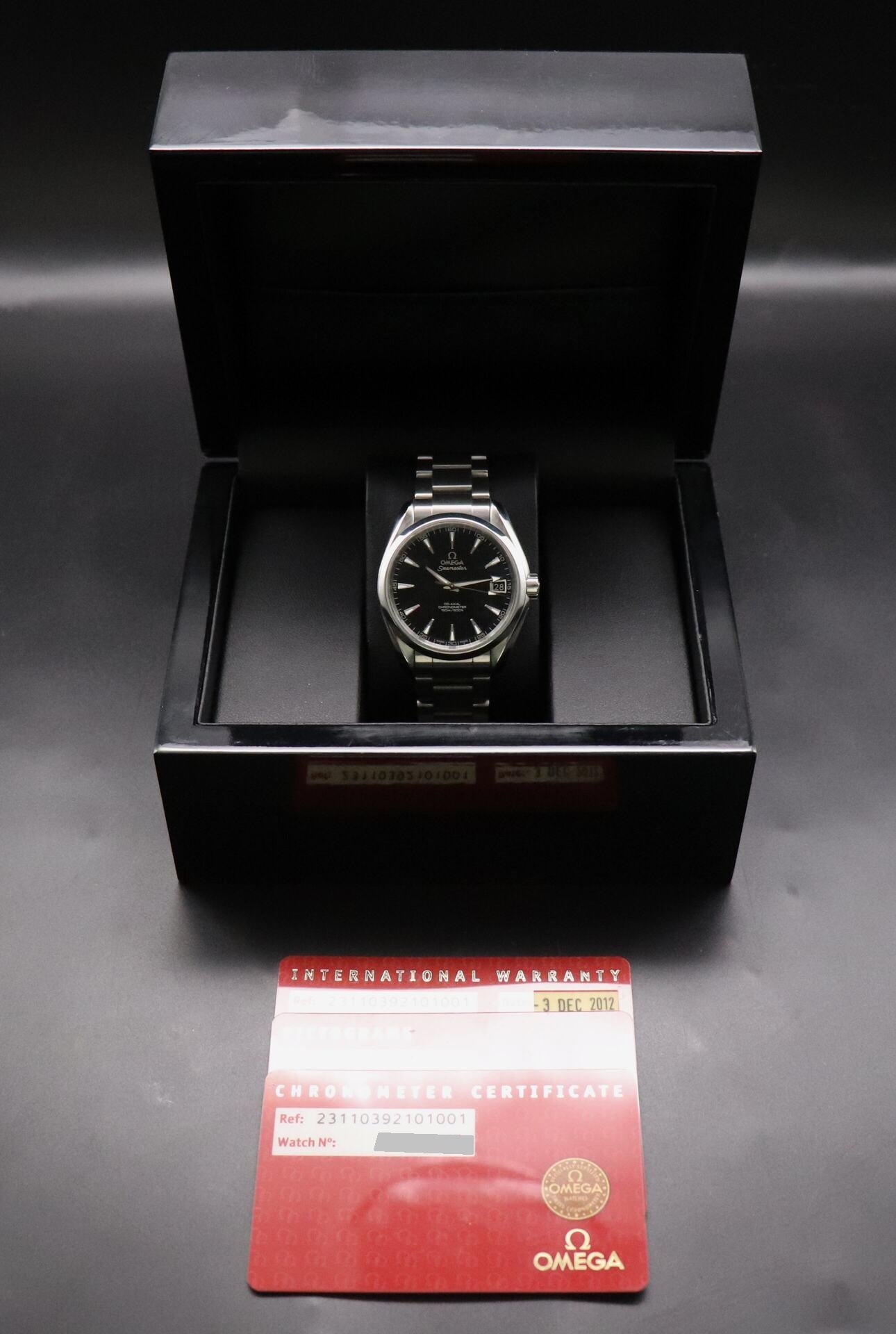 Omega Seamaster Aqua Terra 231.10.39.21.01.001 Papers 2012
