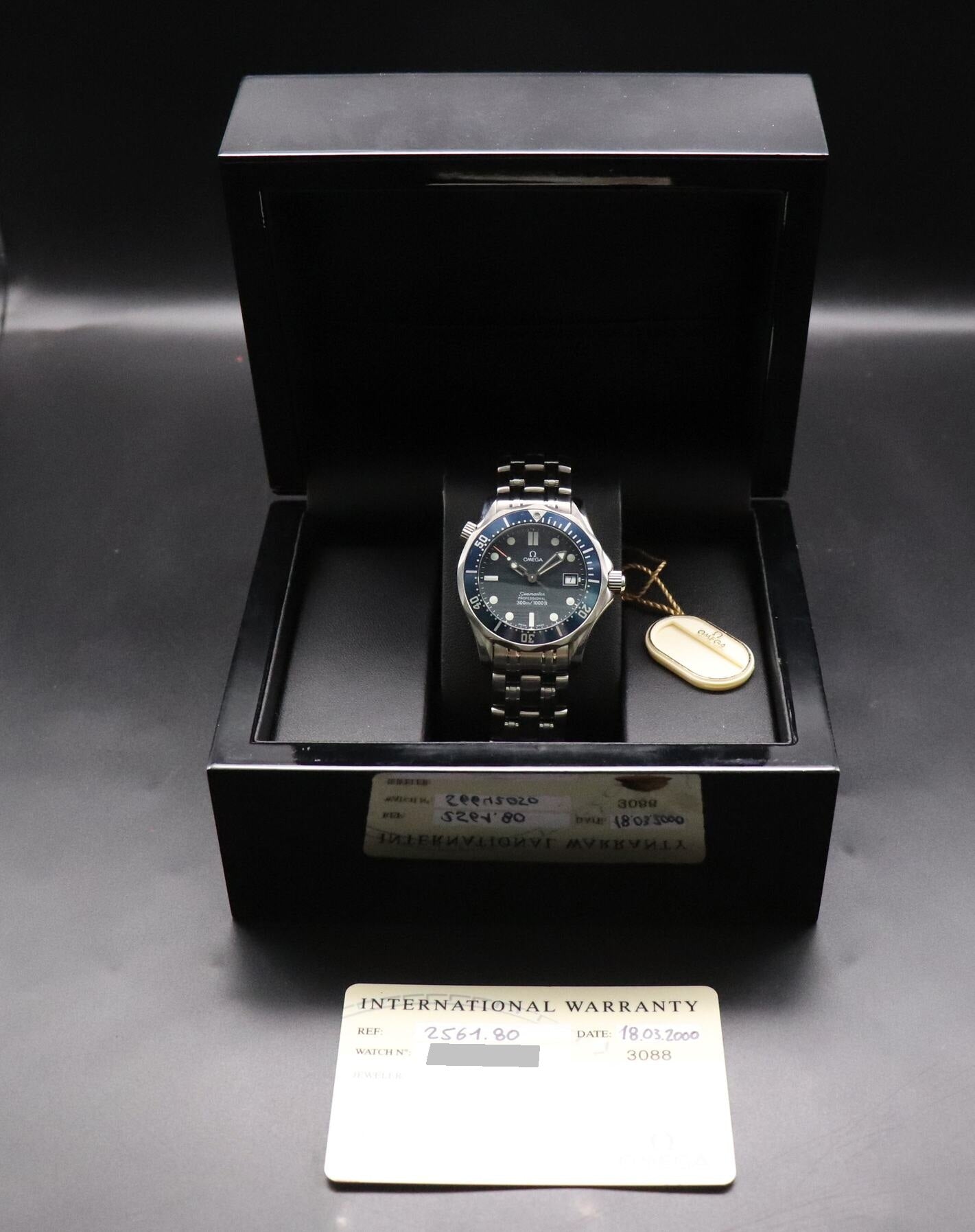 Omega Seamaster 300 2561.80 Blue Dial 2000 Paper