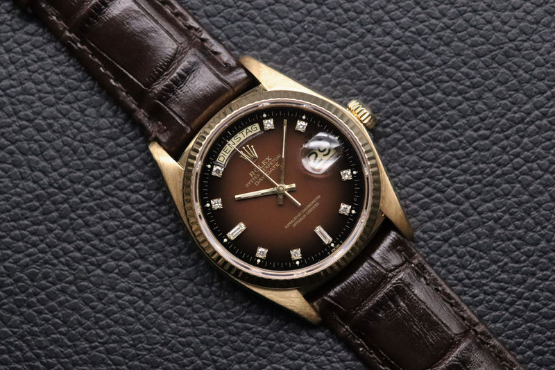 Rolex Day-Date 18038 Brown Vignette Dial