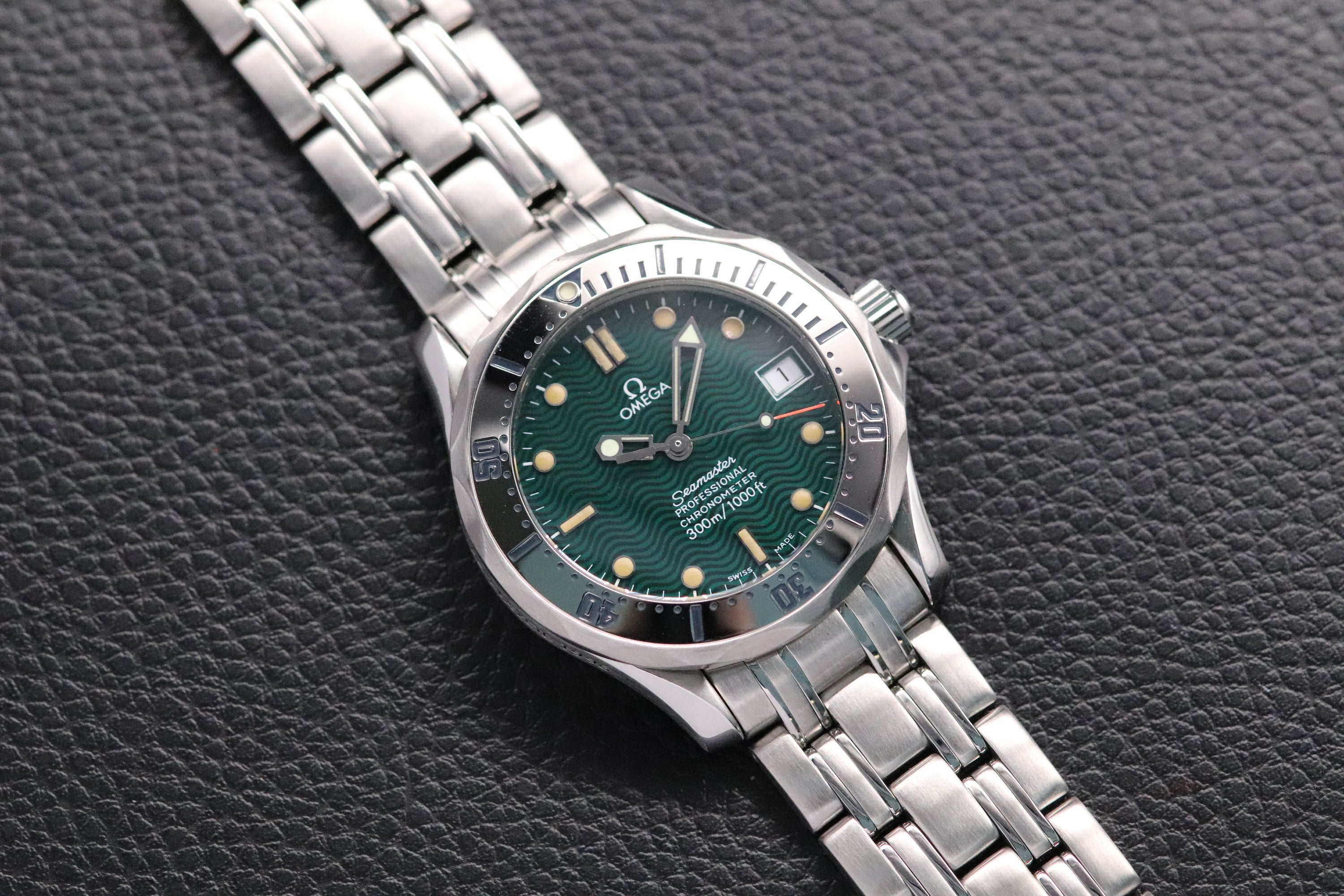 Omega Seamaster 300 2553.41 Jacques Mayol Green Fullset 1996 Box+Papers