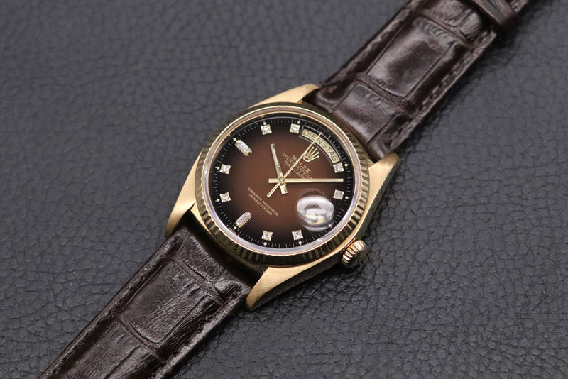 Rolex Day-Date 18038 Brown Vignette Dial