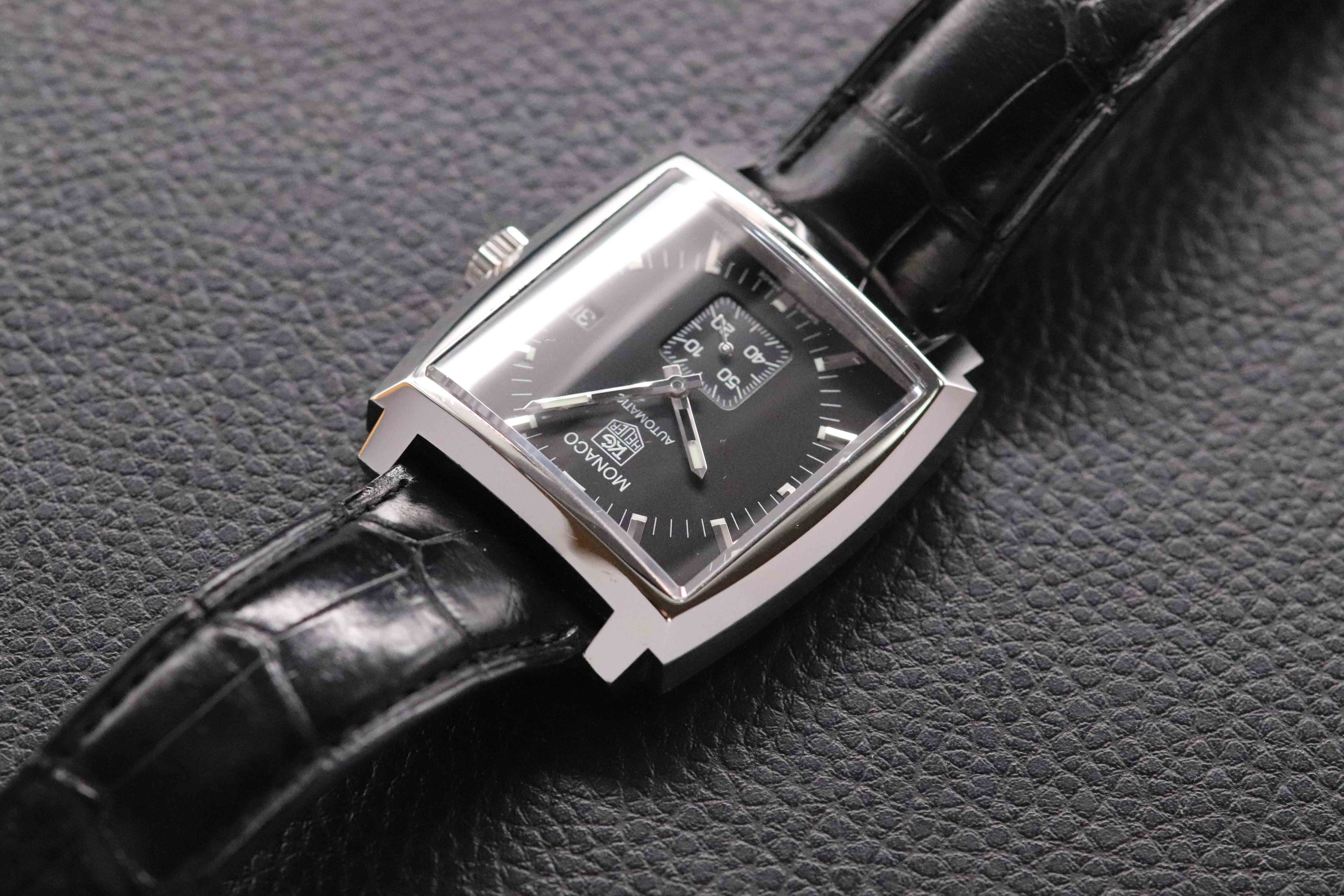 Tag Heuer Monaco WW2110 Black Dial 2018 Papers