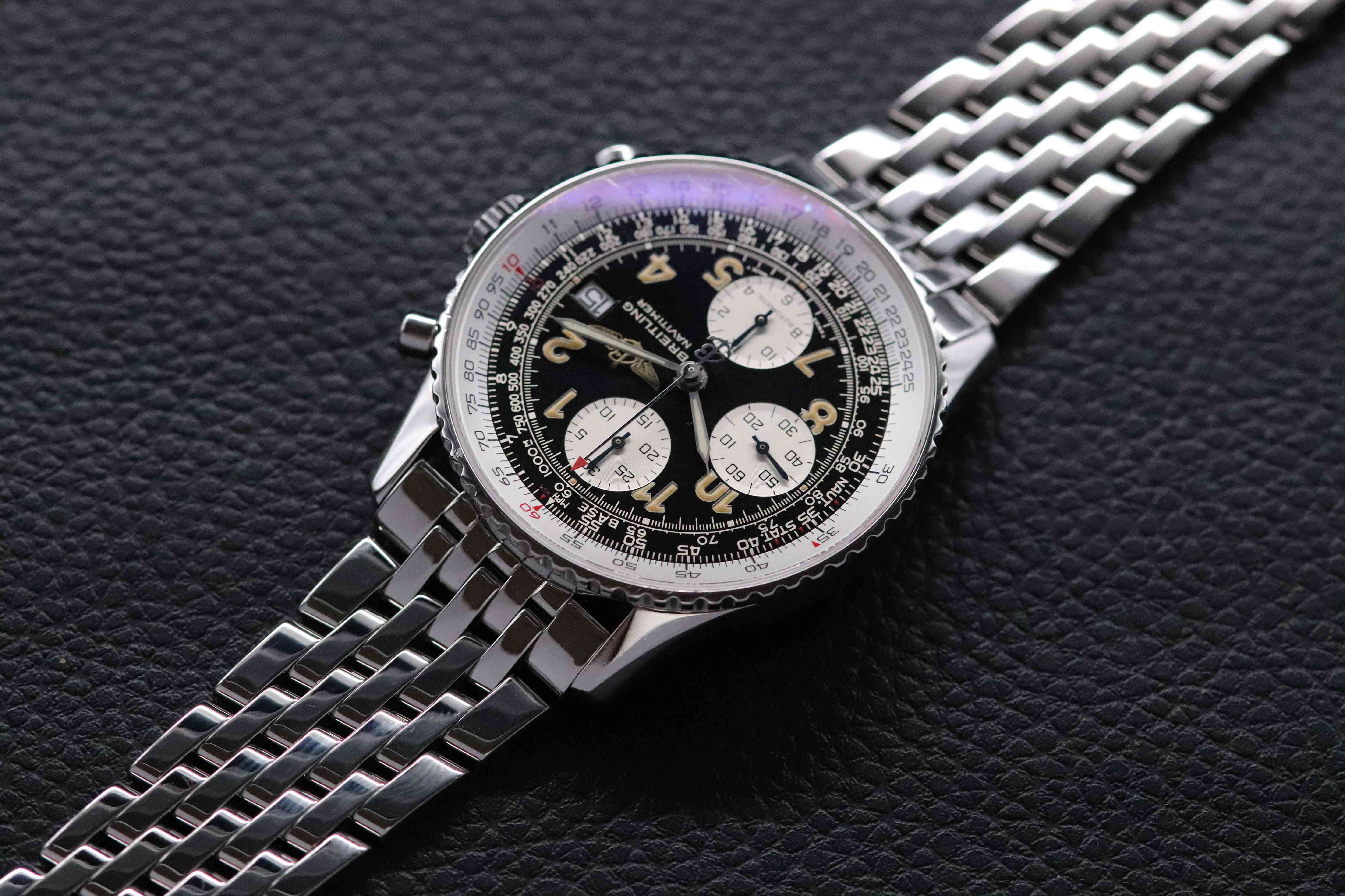 Breitling Vecchio Navitimer A13022 Cronografo Quadrante Nero Carte 1996