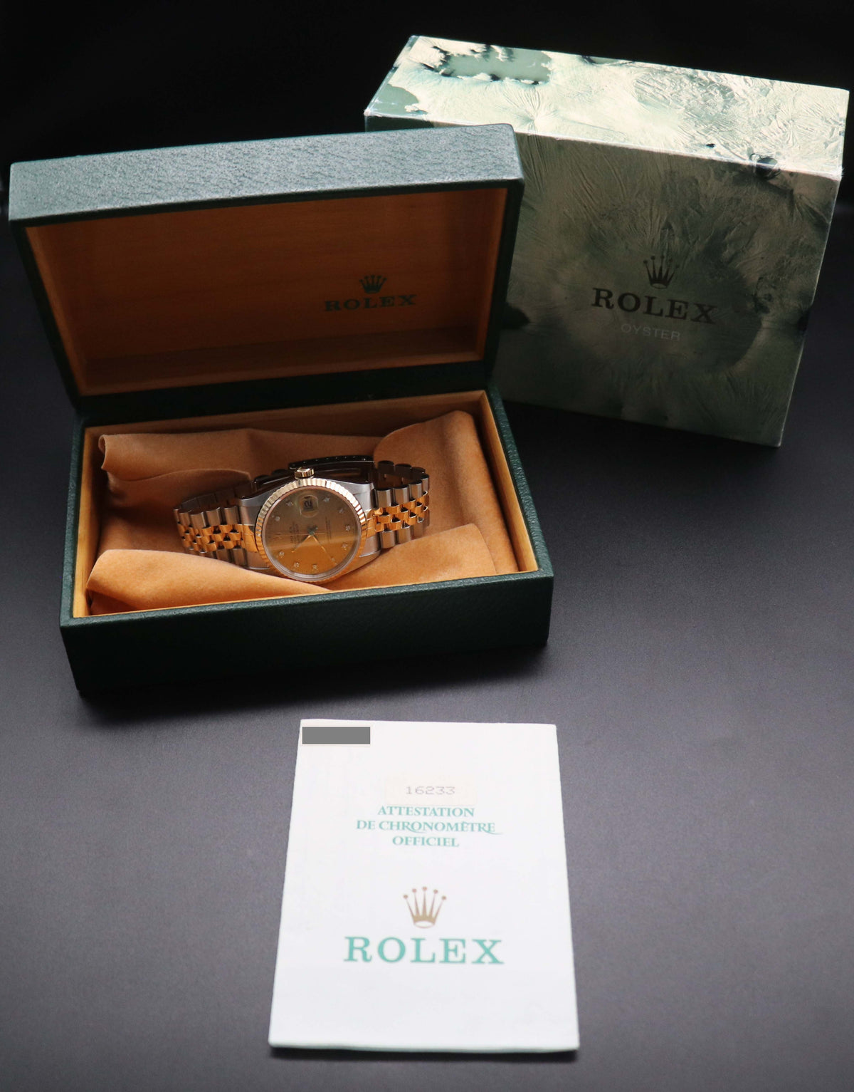 Rolex Datejust 16233G Fullset 1992 Box+Papers