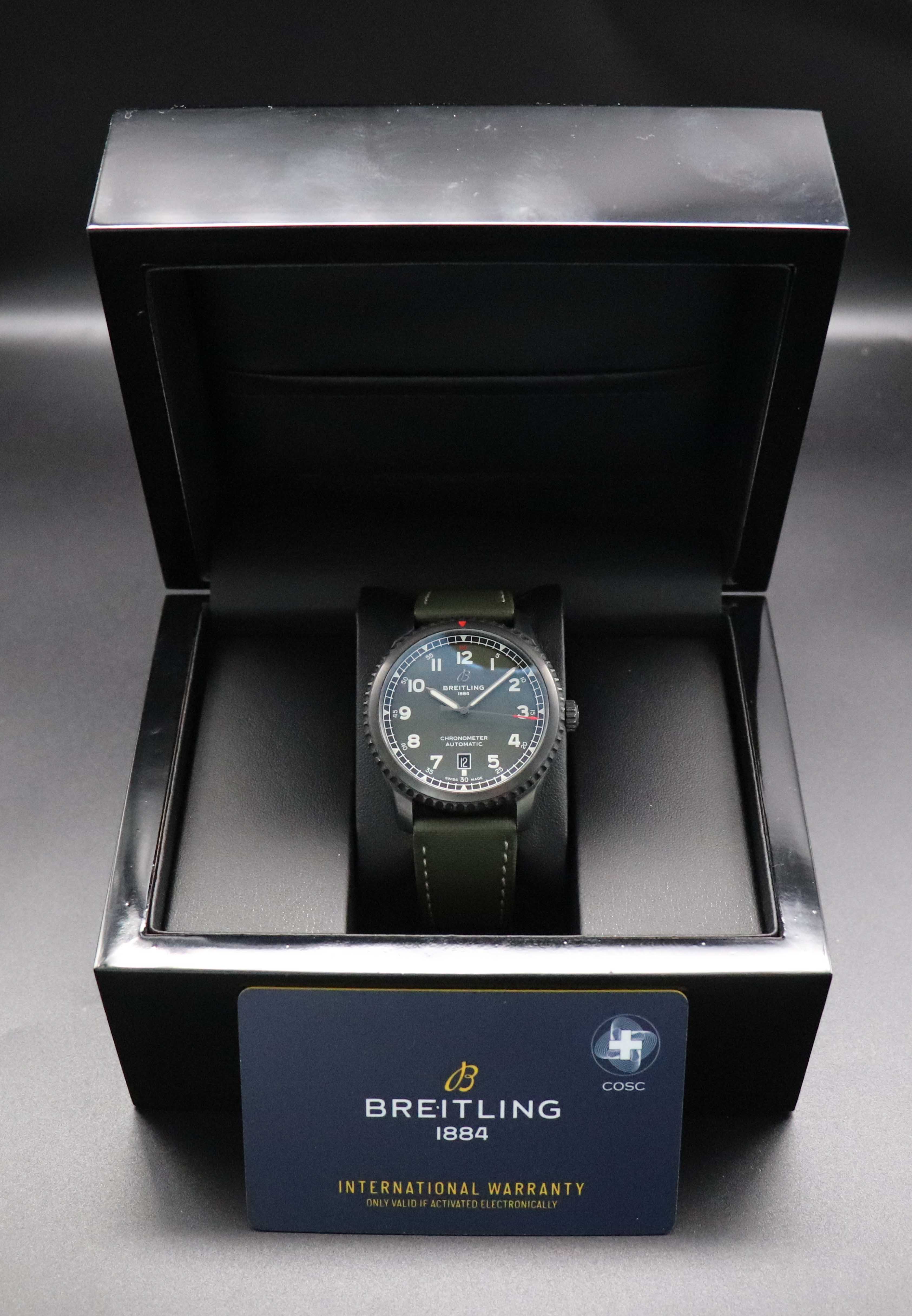 Breitling Aviator 8 Green A17315 Papers 2021