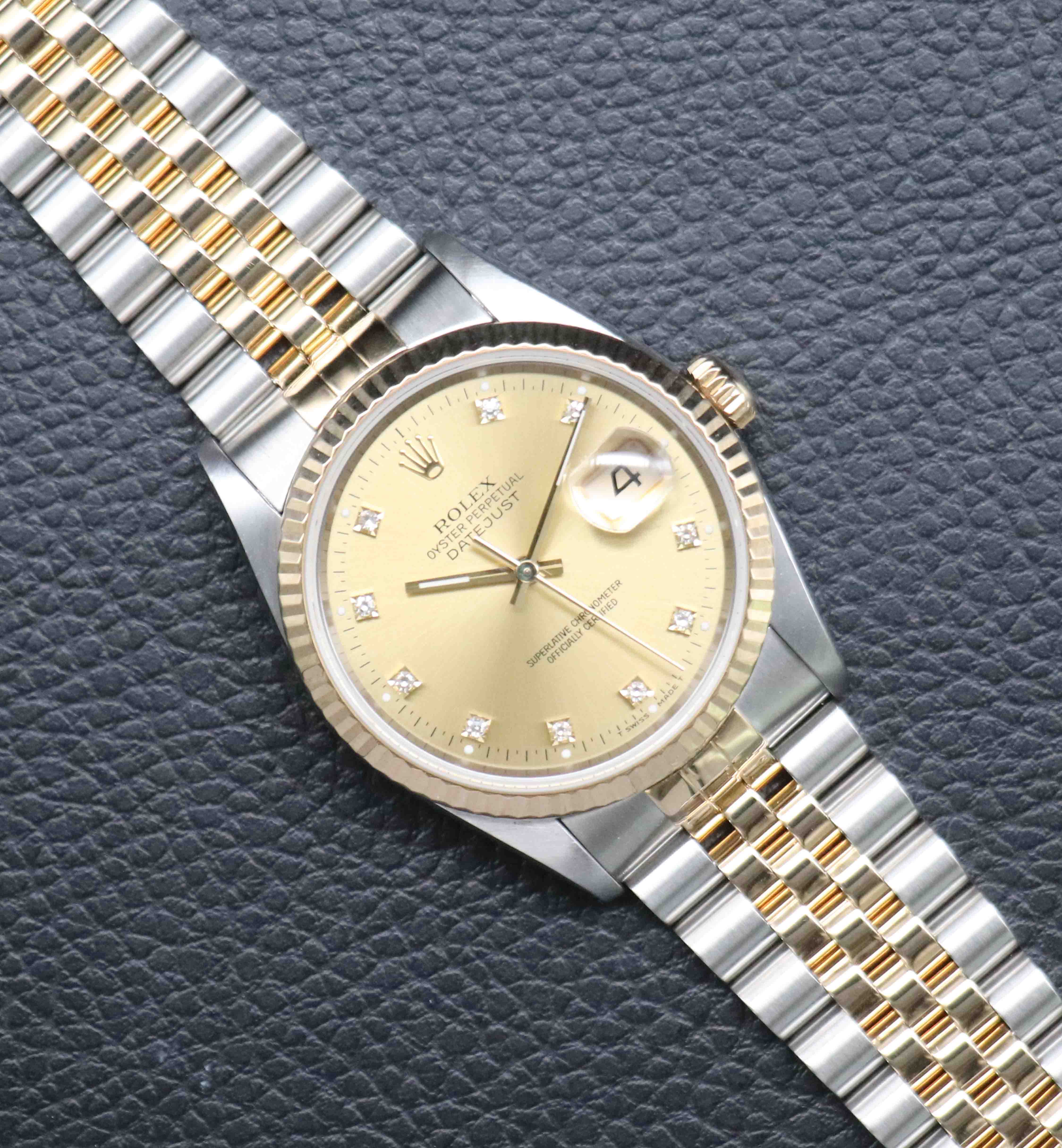 Rolex Datejust 36 16233G con esfera color champán, 1993