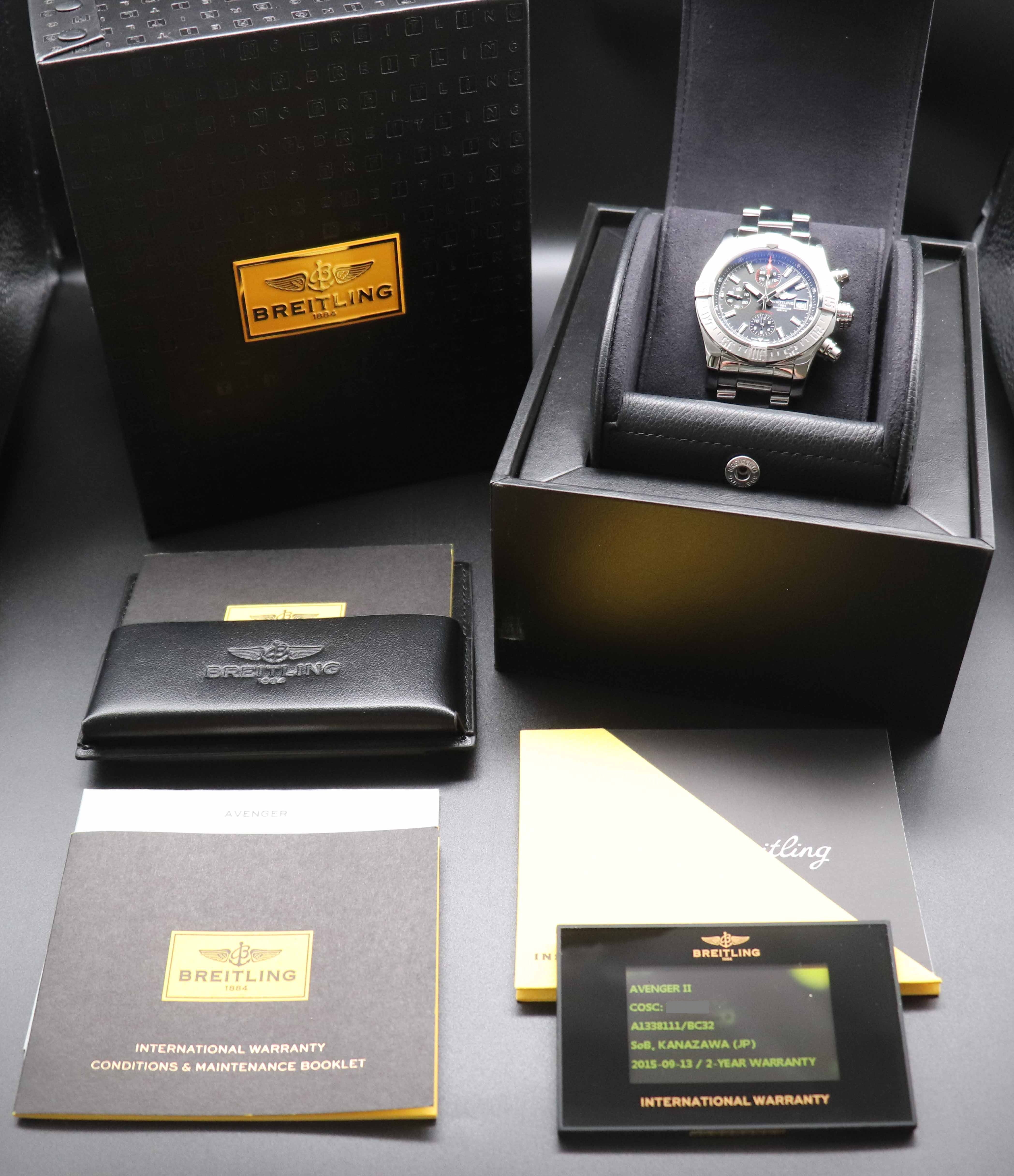 Breitling Avenger II A13381 FULLSET 2015 Box + PAPERS