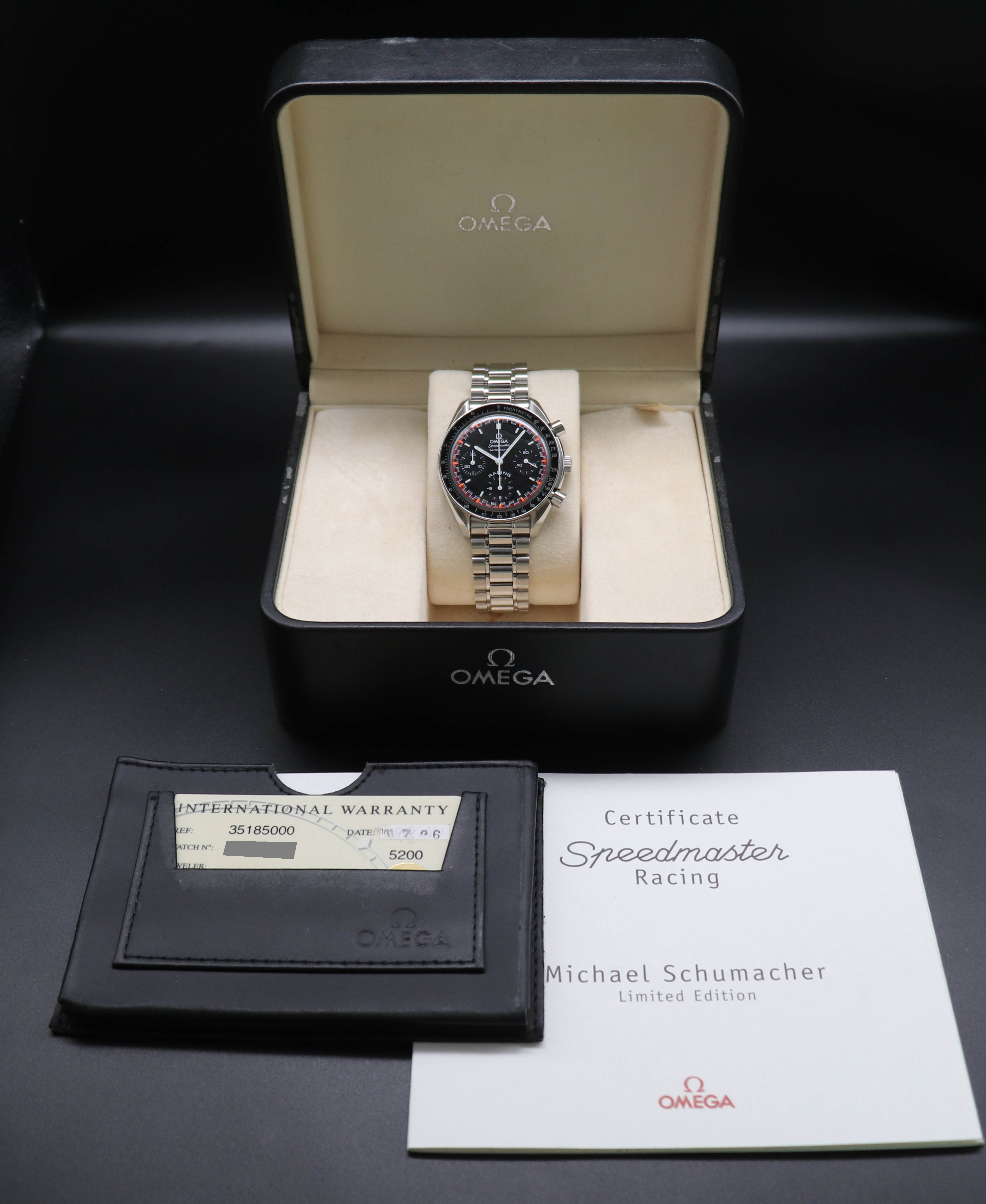 Omega Speedmaster Reduced Schumacher 3518.50 Fullset 2001 Box+Papers