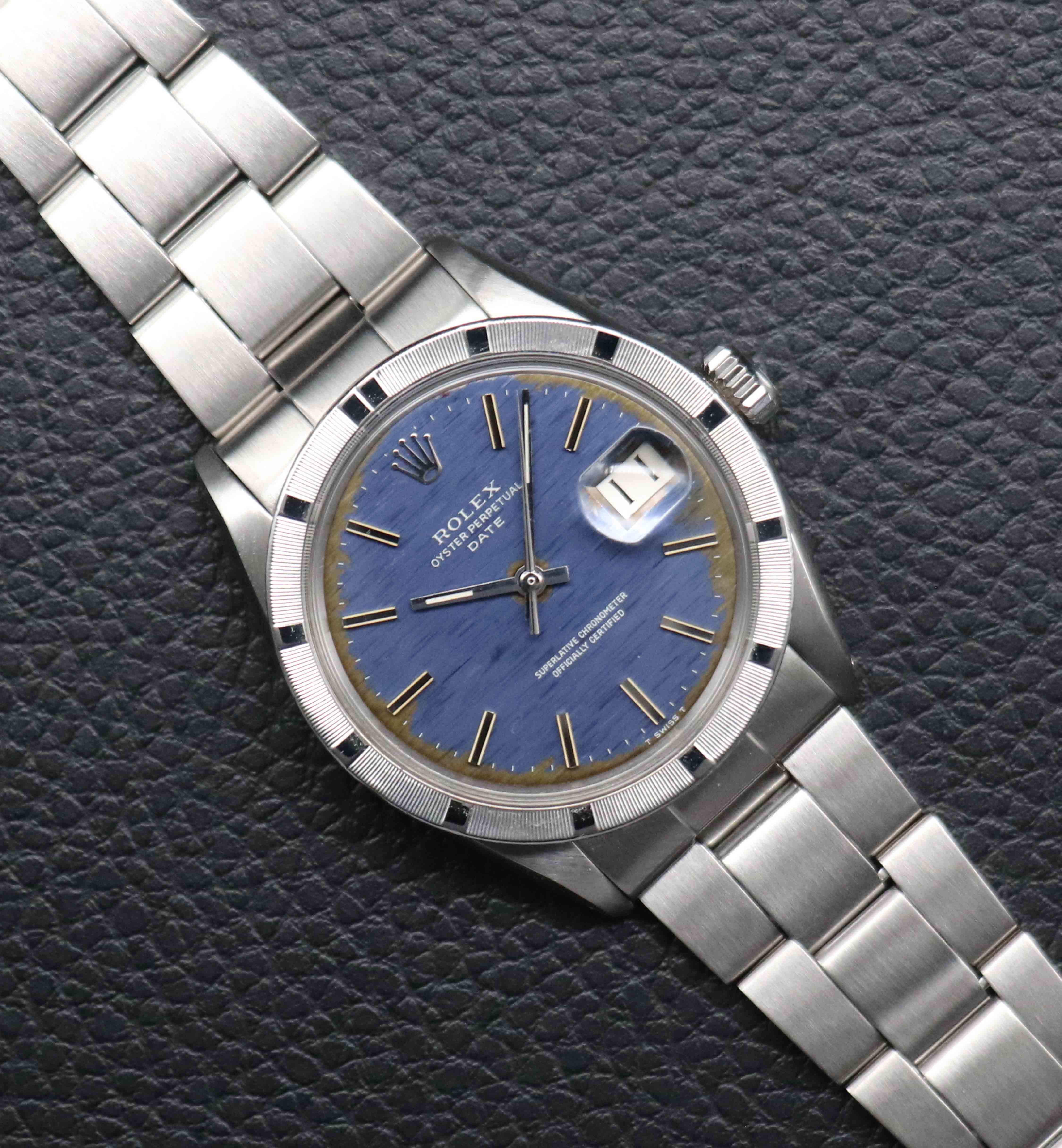 Rolex Date 1501, cadran bleu, 1970