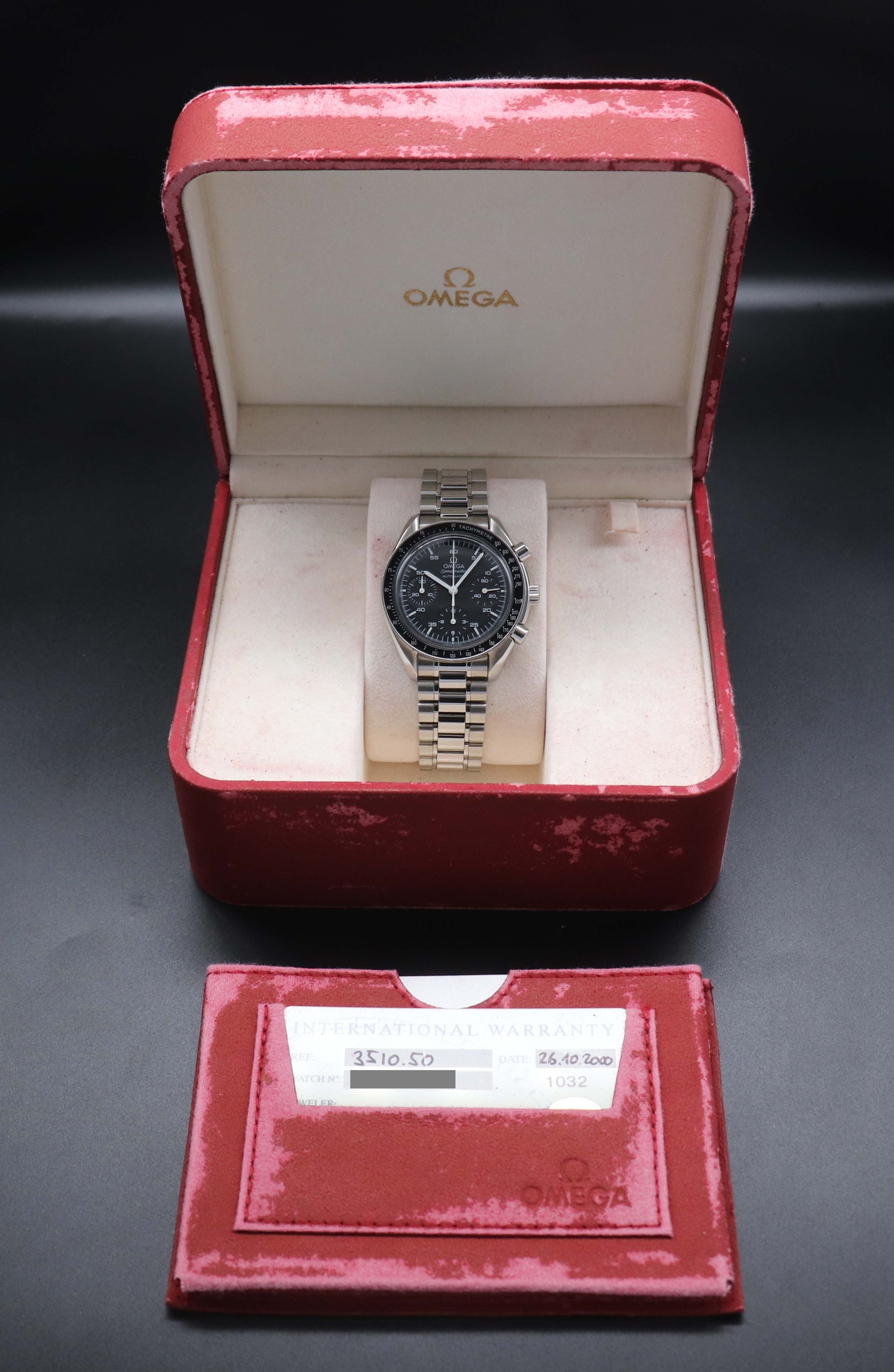 Omega Speedmaster Reduced 3510.50 Complete Set 2000 Box + Papers