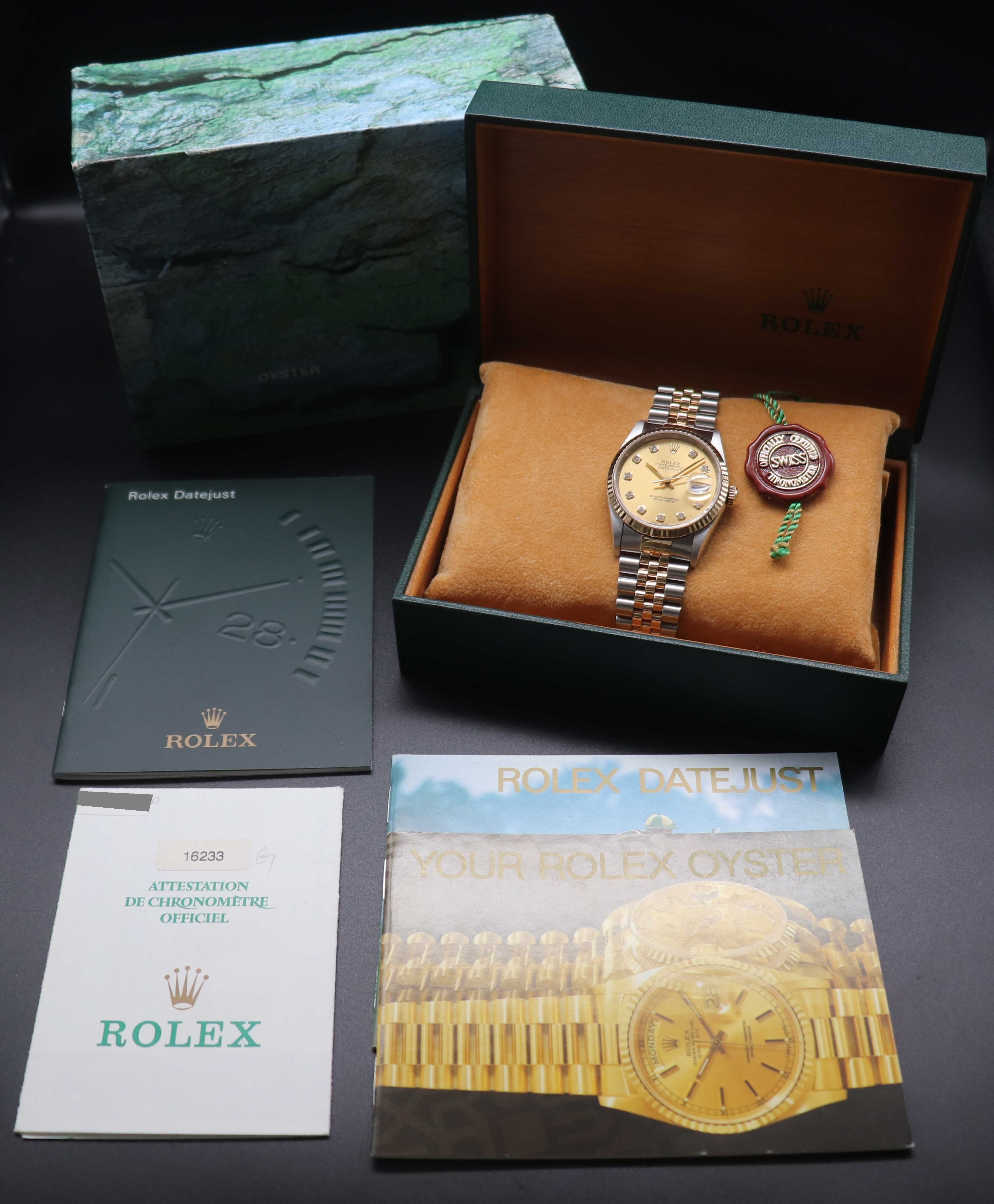 Rolex Datejust 16233G Fullset 1999 Box+Papers
