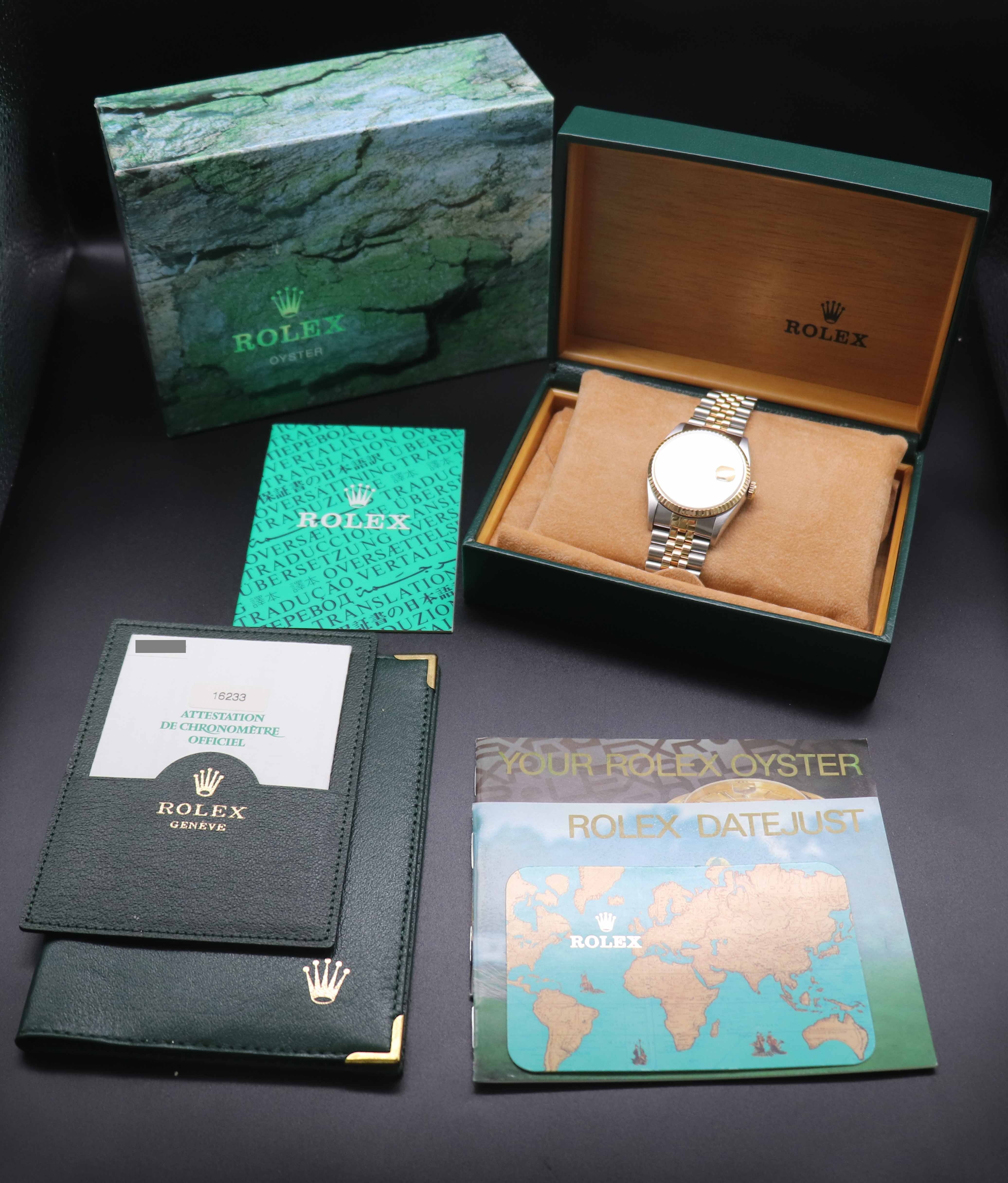 Rolex Datejust 36 16233G Set completo 1997 Scatola + documenti
