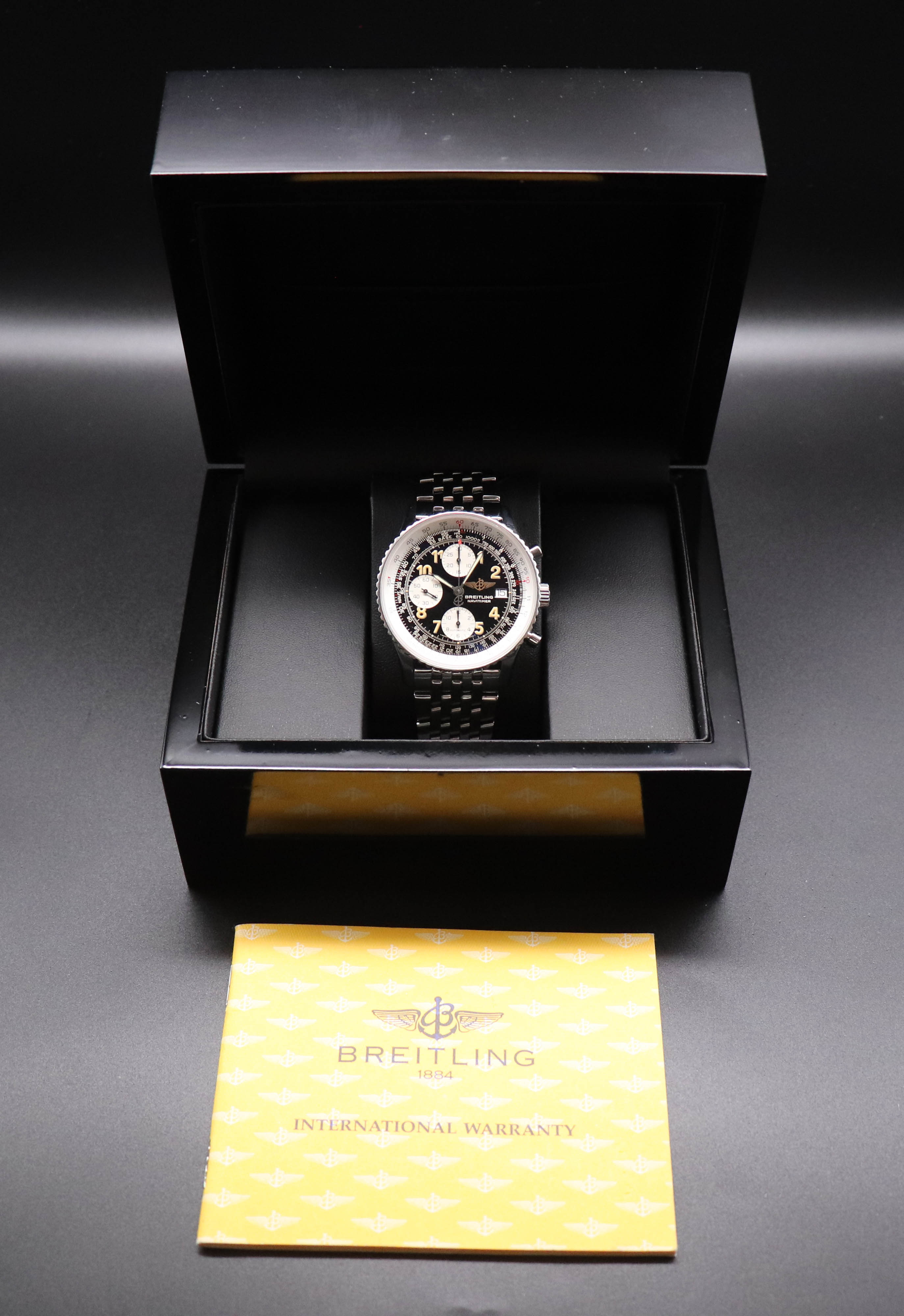 Breitling Vecchio Navitimer A13022 Cronografo Quadrante Nero Carte 1996