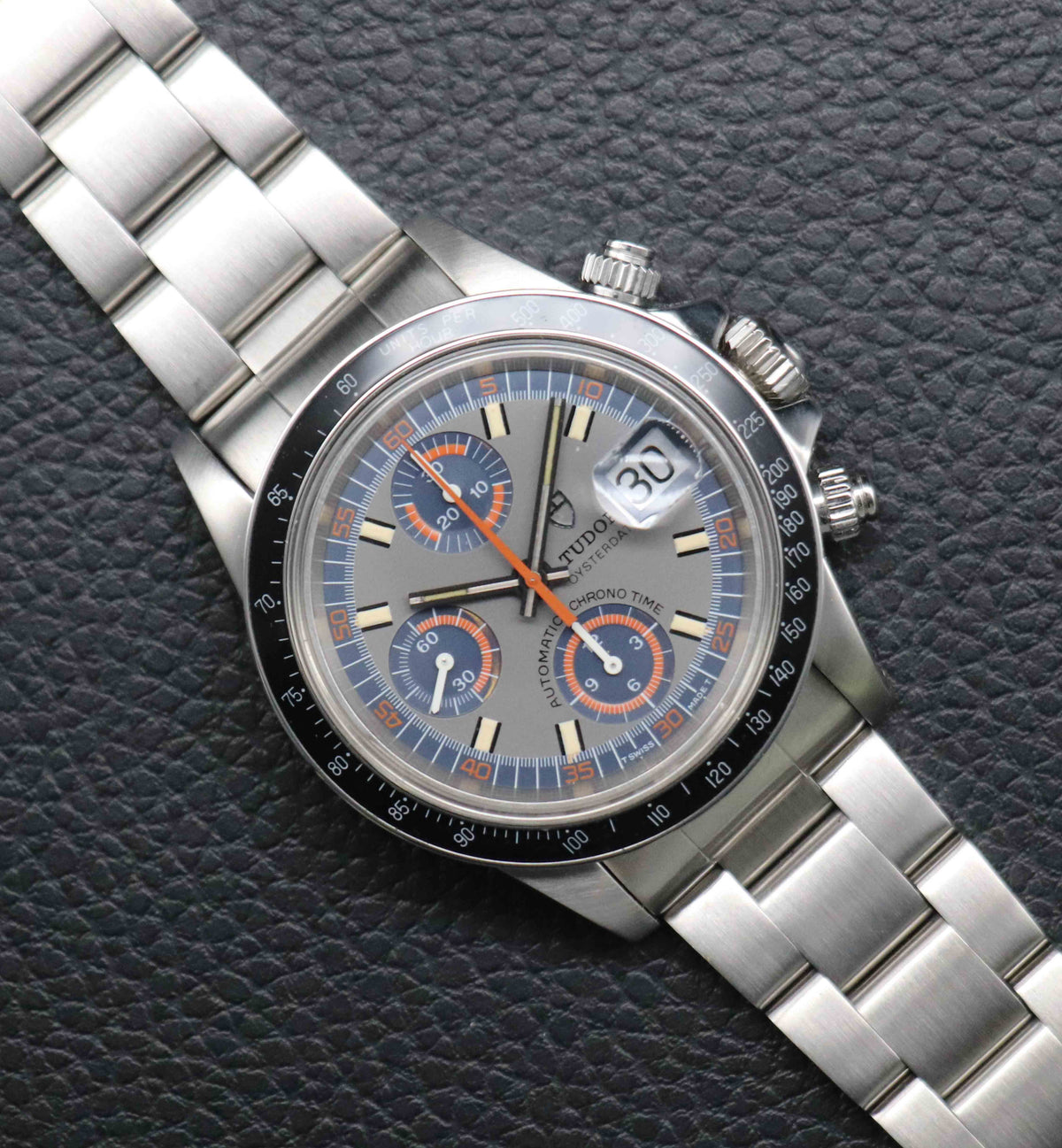 Tudor Oysterdate Big Block Monte Carlo Date 94200 Blue Dial 1979 Box