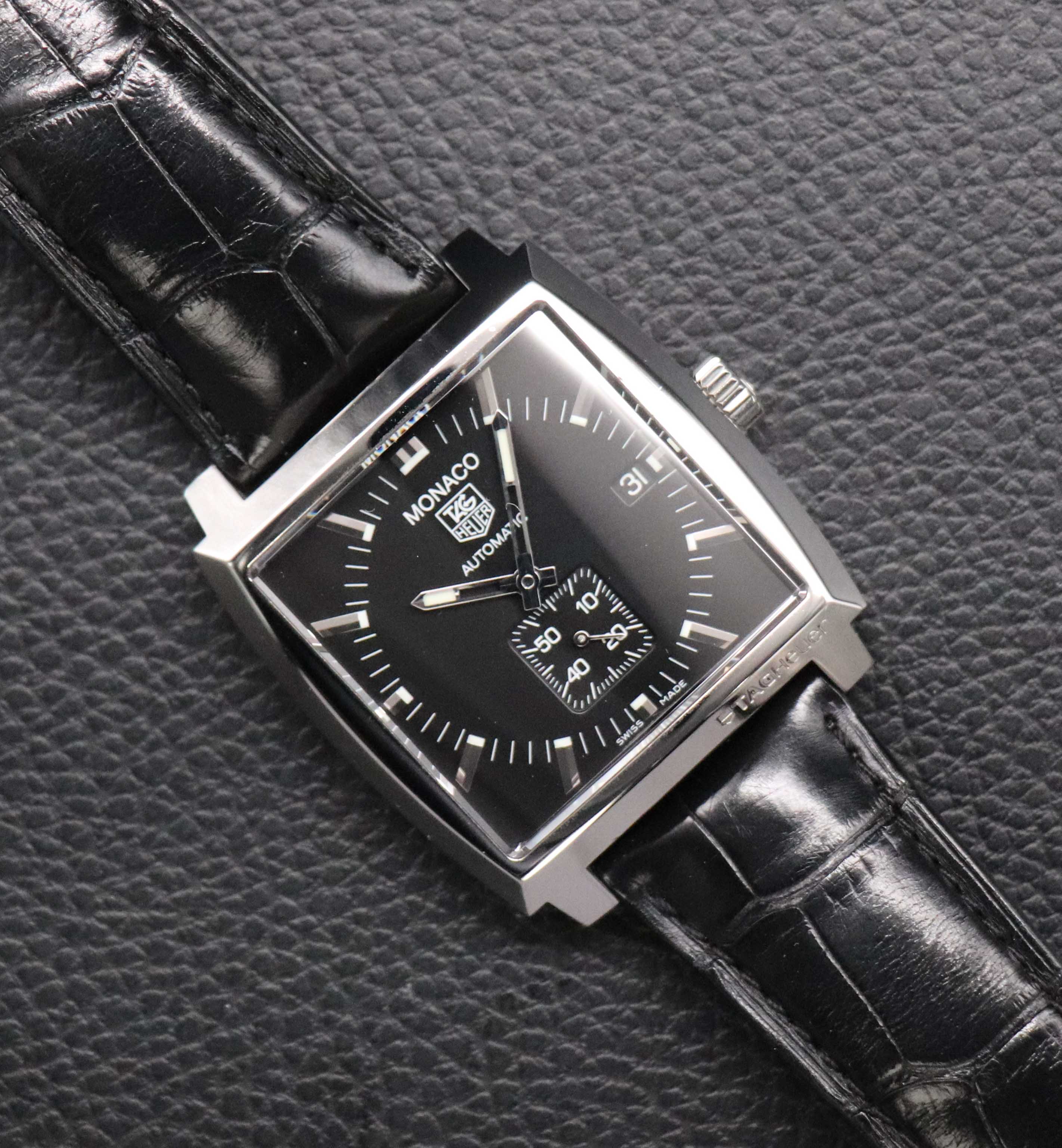 Tag Heuer Monaco WW2110 Black Dial 2018 Papers