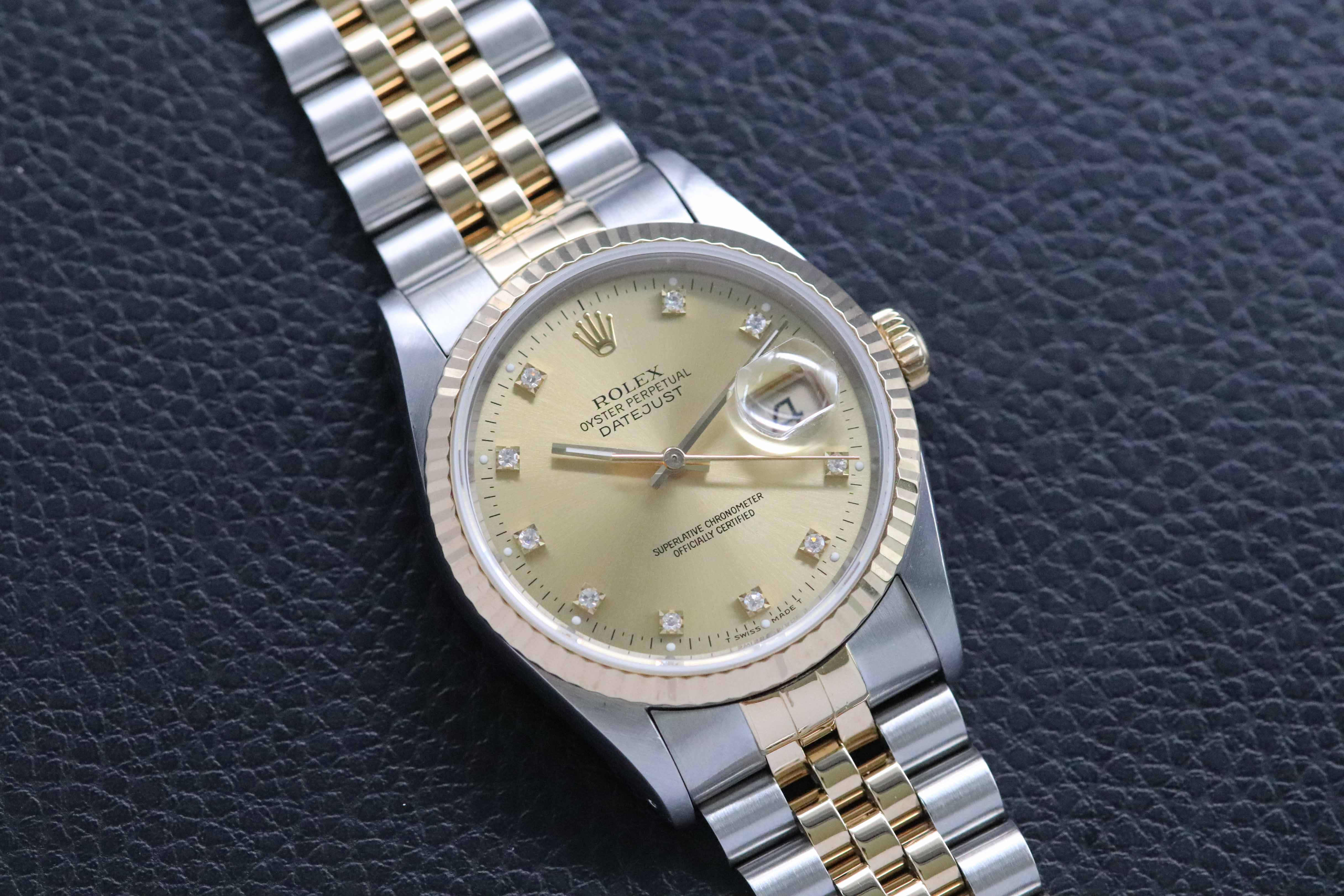 Rolex Datejust 36 16233G con esfera color champán, 1993