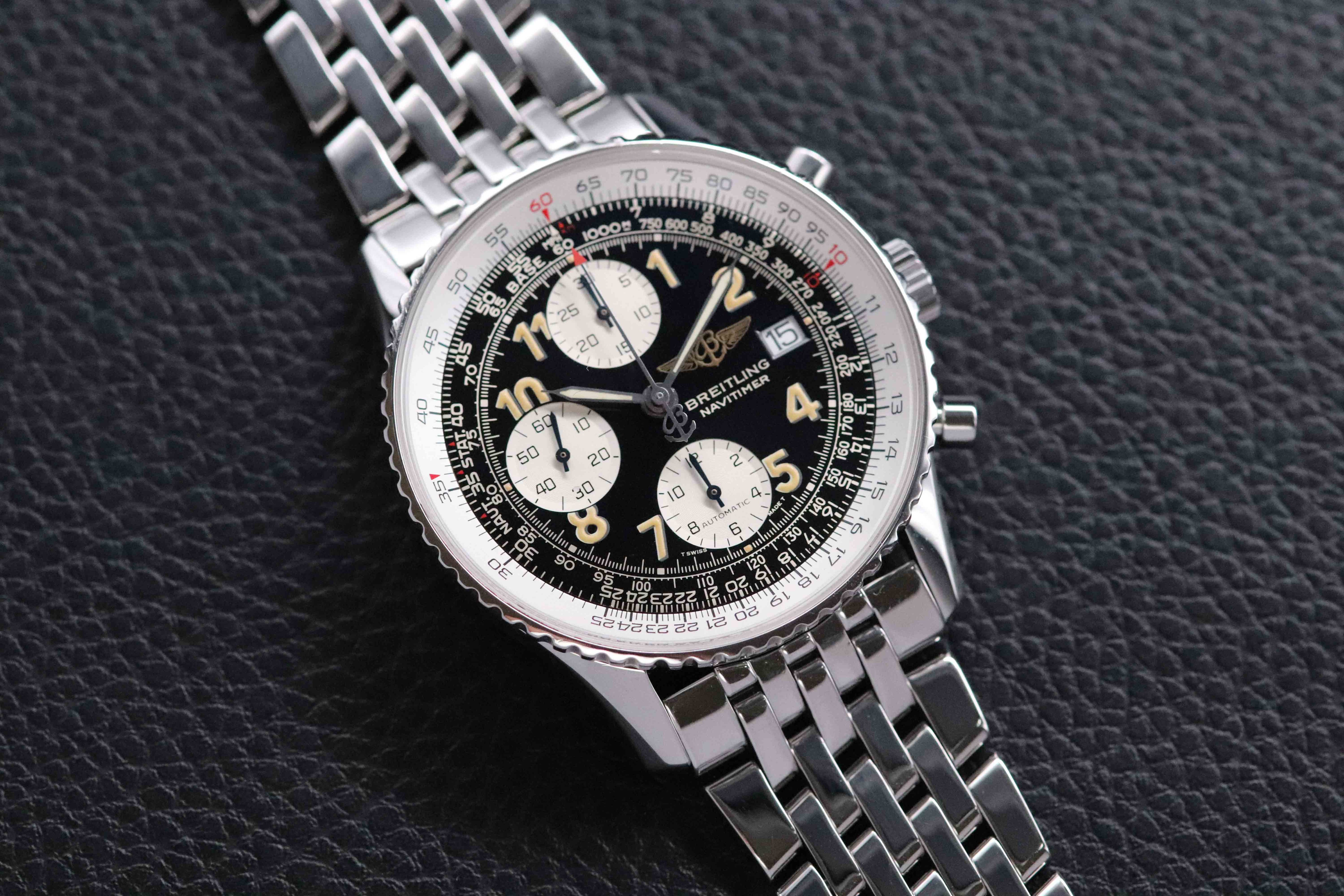 Breitling Vecchio Navitimer A13022 Cronografo Quadrante Nero Carte 1996