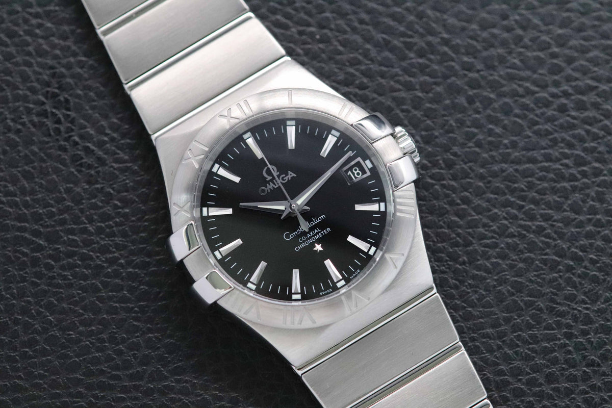 Omega Constellation 123.10.35.20.01.001 Black Dial 2017 Papers