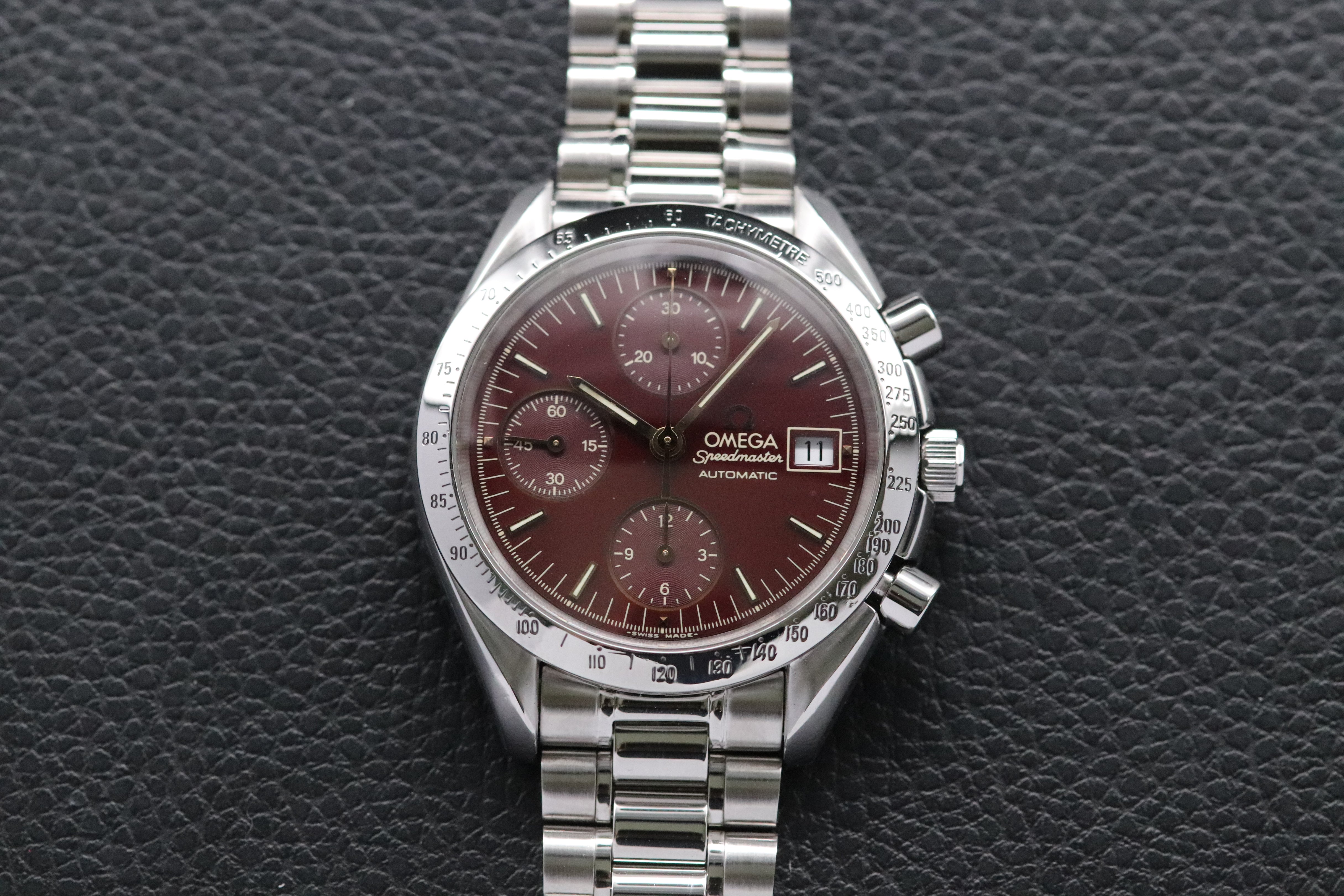 Omega Speedmaster Date 3511.61 Quadrante rosso Fullset 1991 Scatola+carte