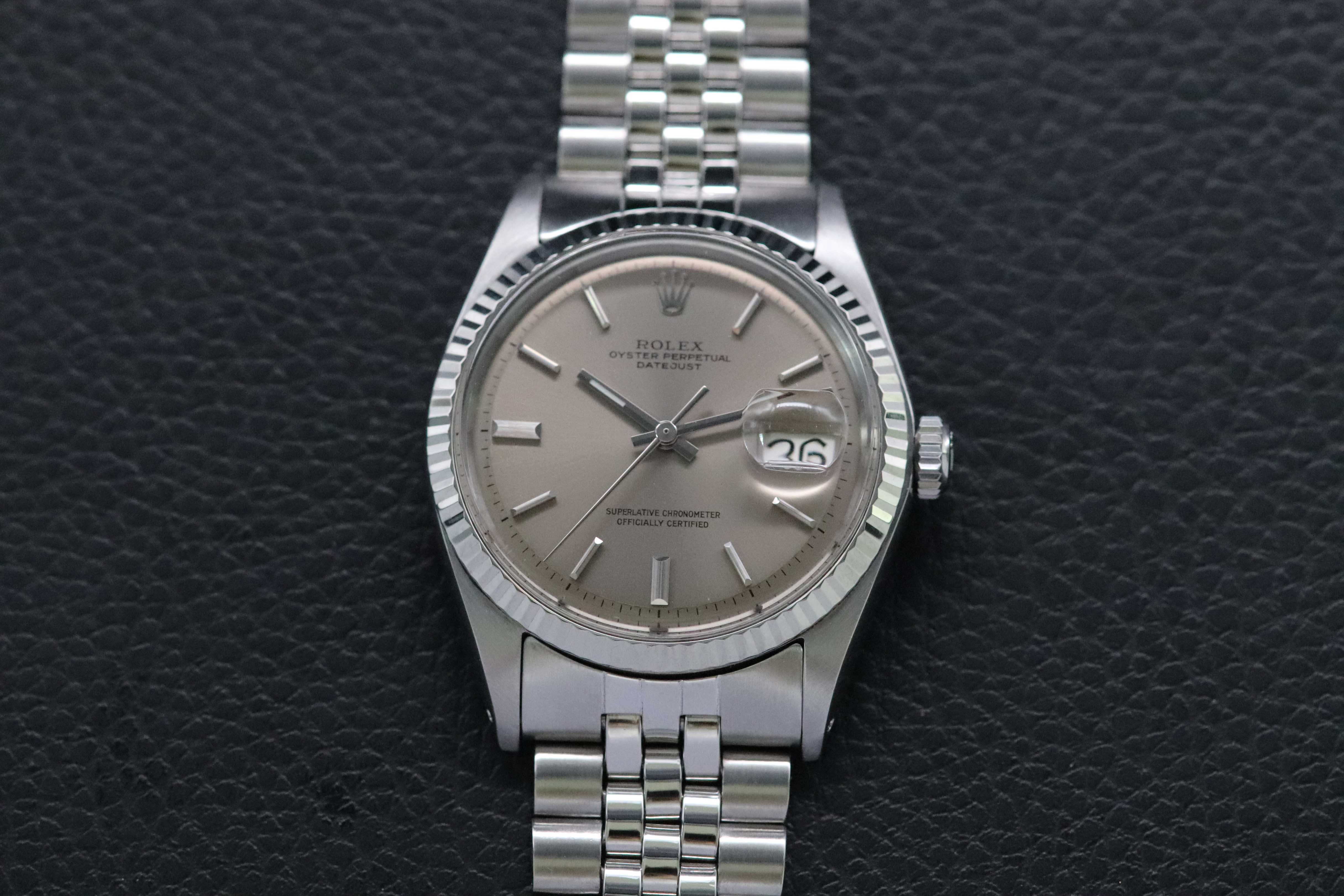 Rolex Datejust 1601 Gray Dial 1970 boîte