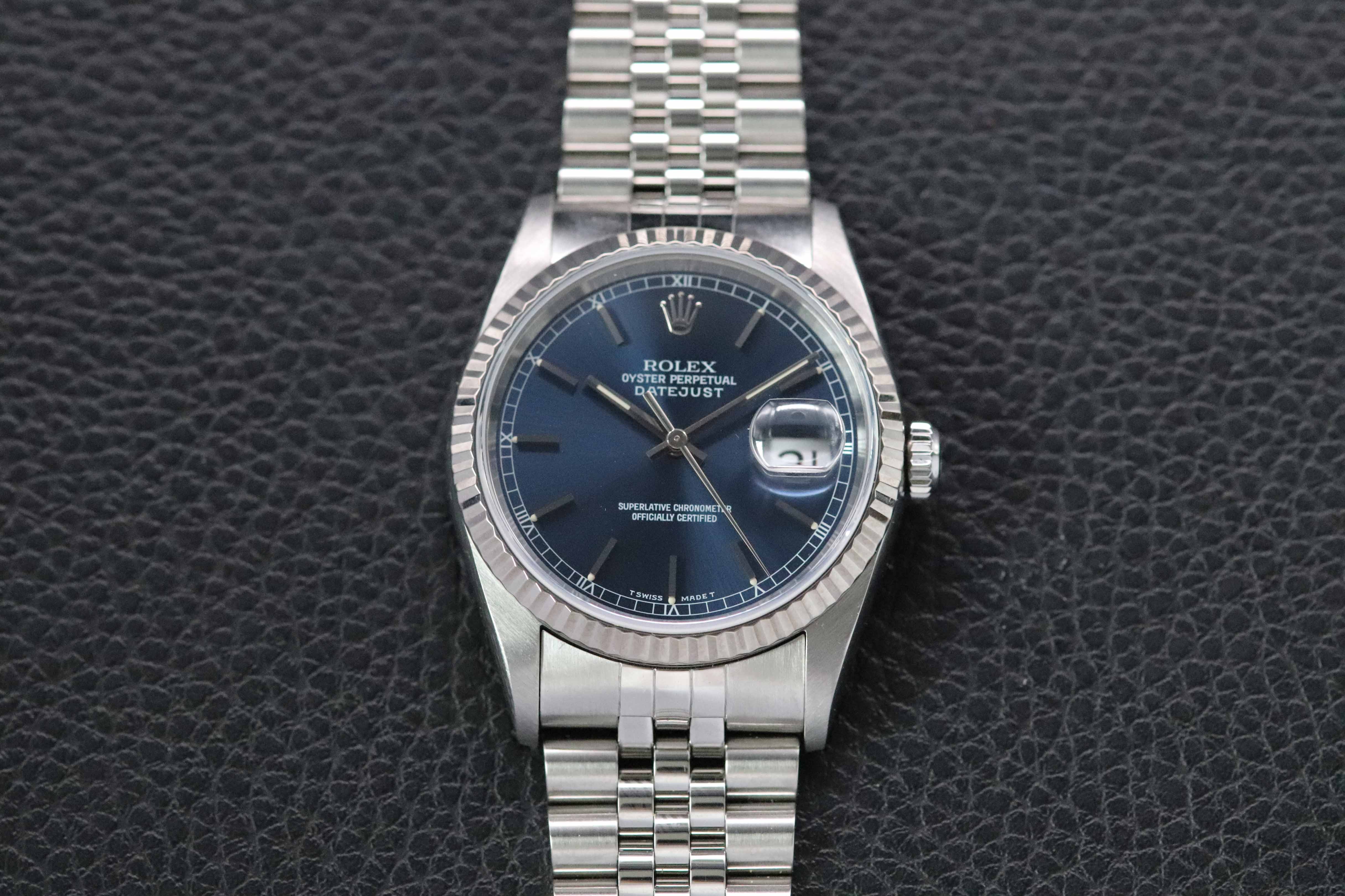 Rolex Datejust 16234 Blue Dial Fullset 1998 Box+Papers