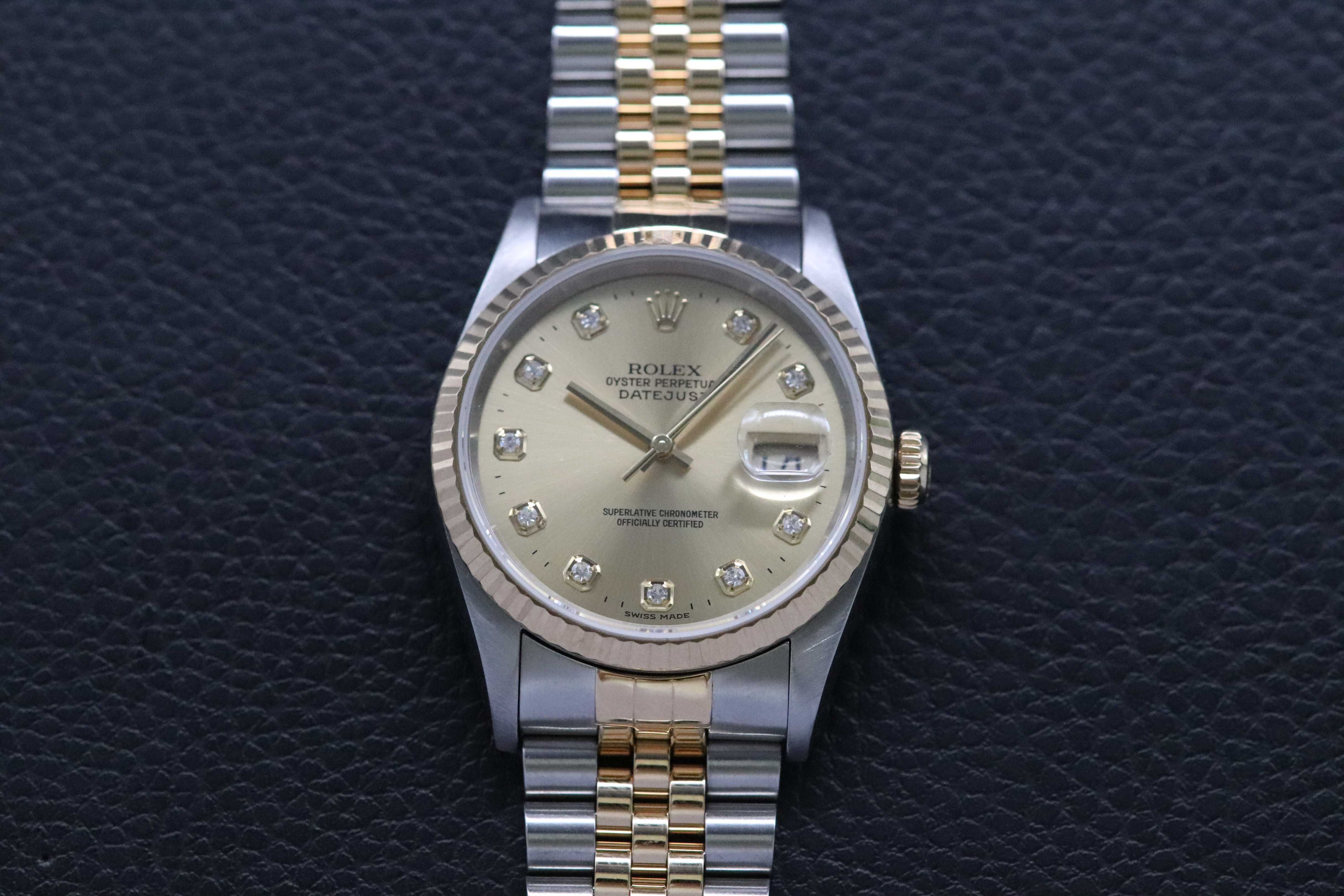 Rolex Datejust 36 16233G Set completo 1997 Scatola + documenti