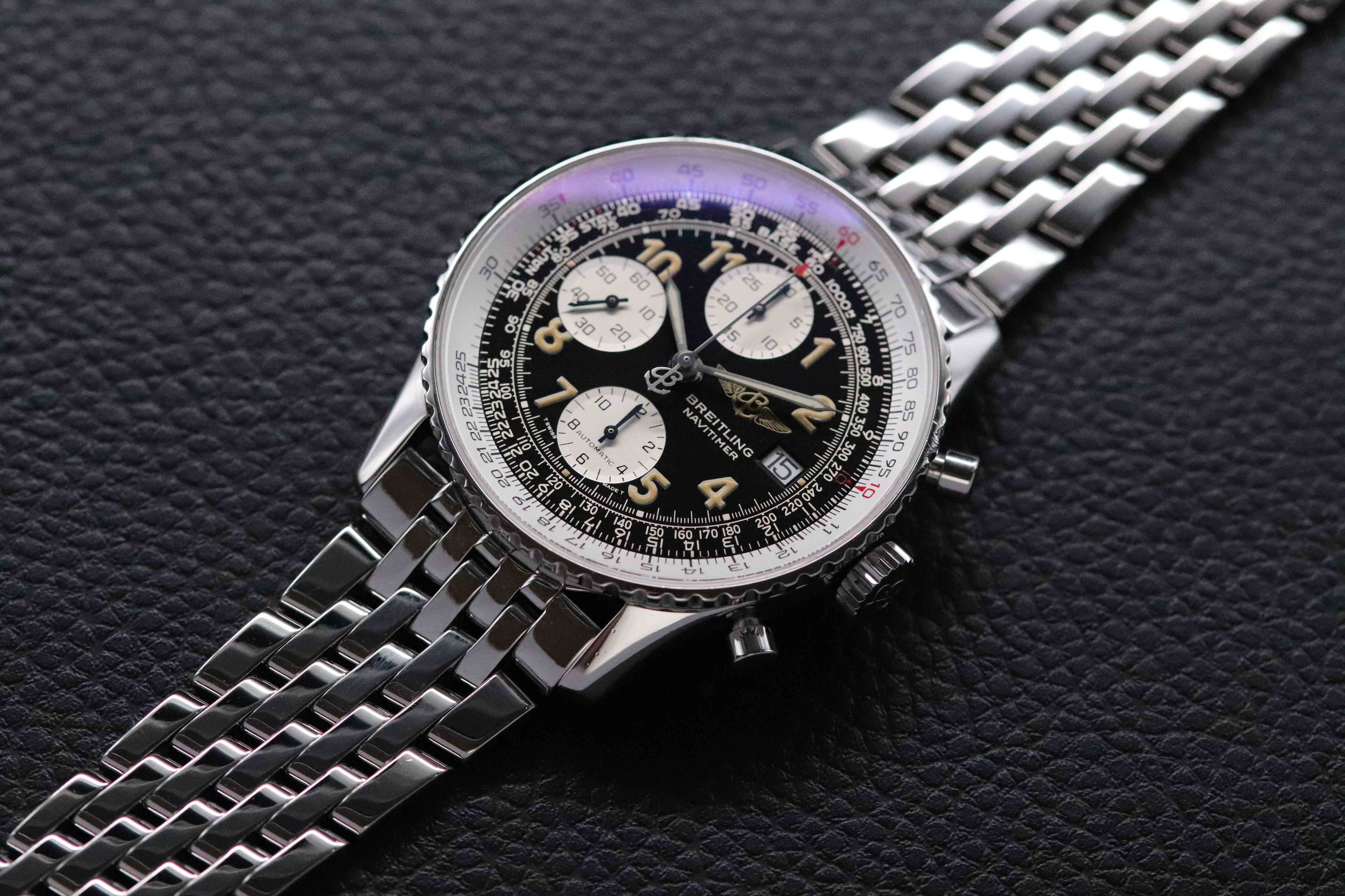 Breitling Vecchio Navitimer A13022 Cronografo Quadrante Nero Carte 1996